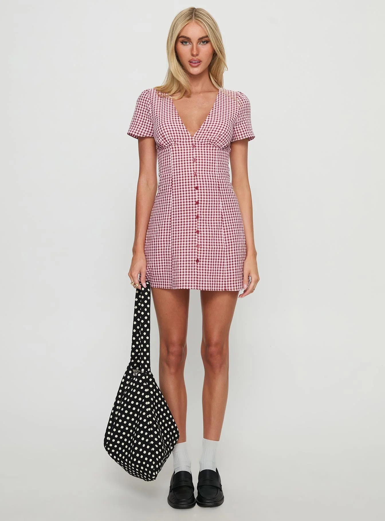 Loveliness Playsuit Red Check - Image 7