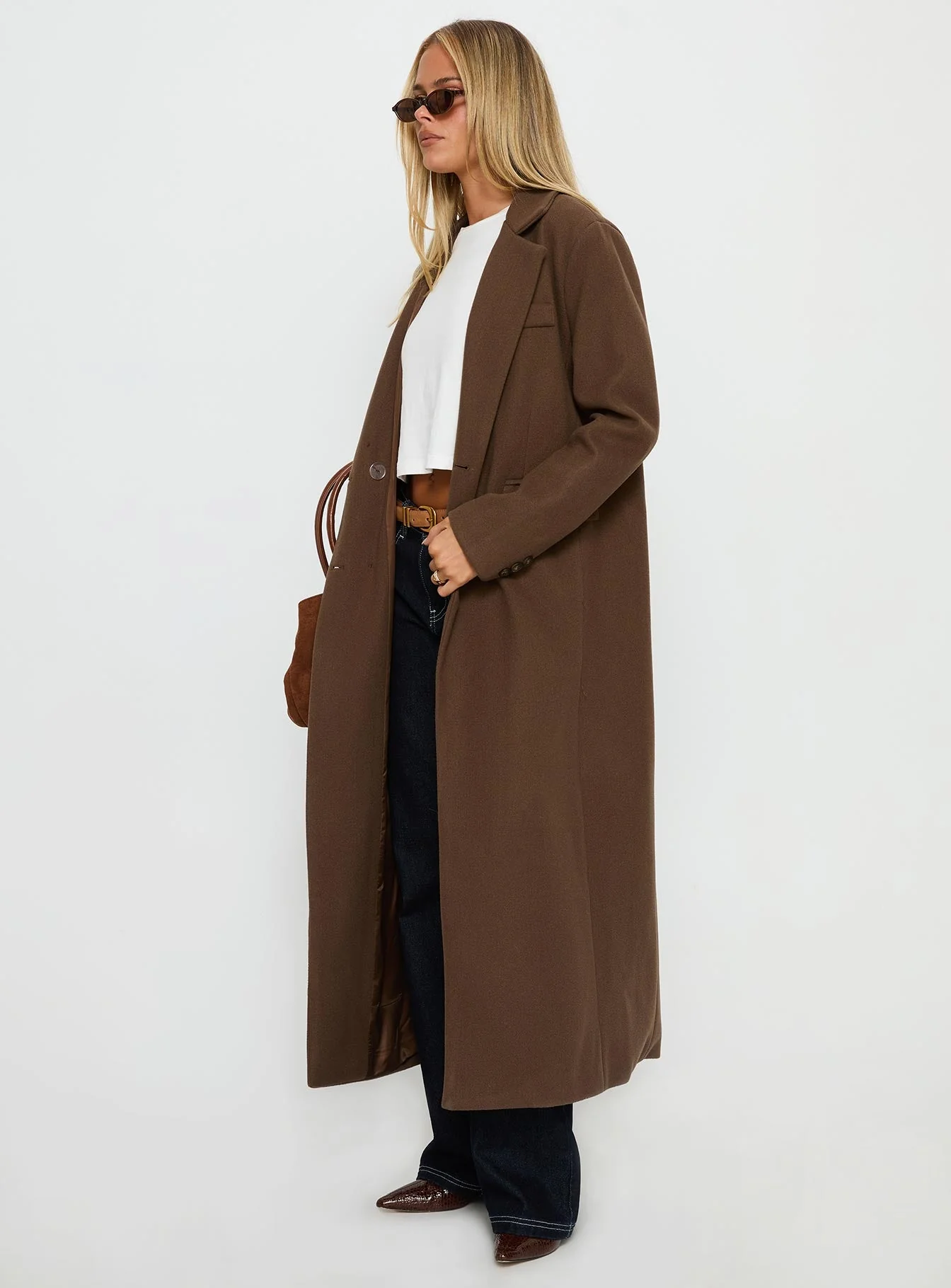 Lovergirl Longline Coat Brown - Image 4