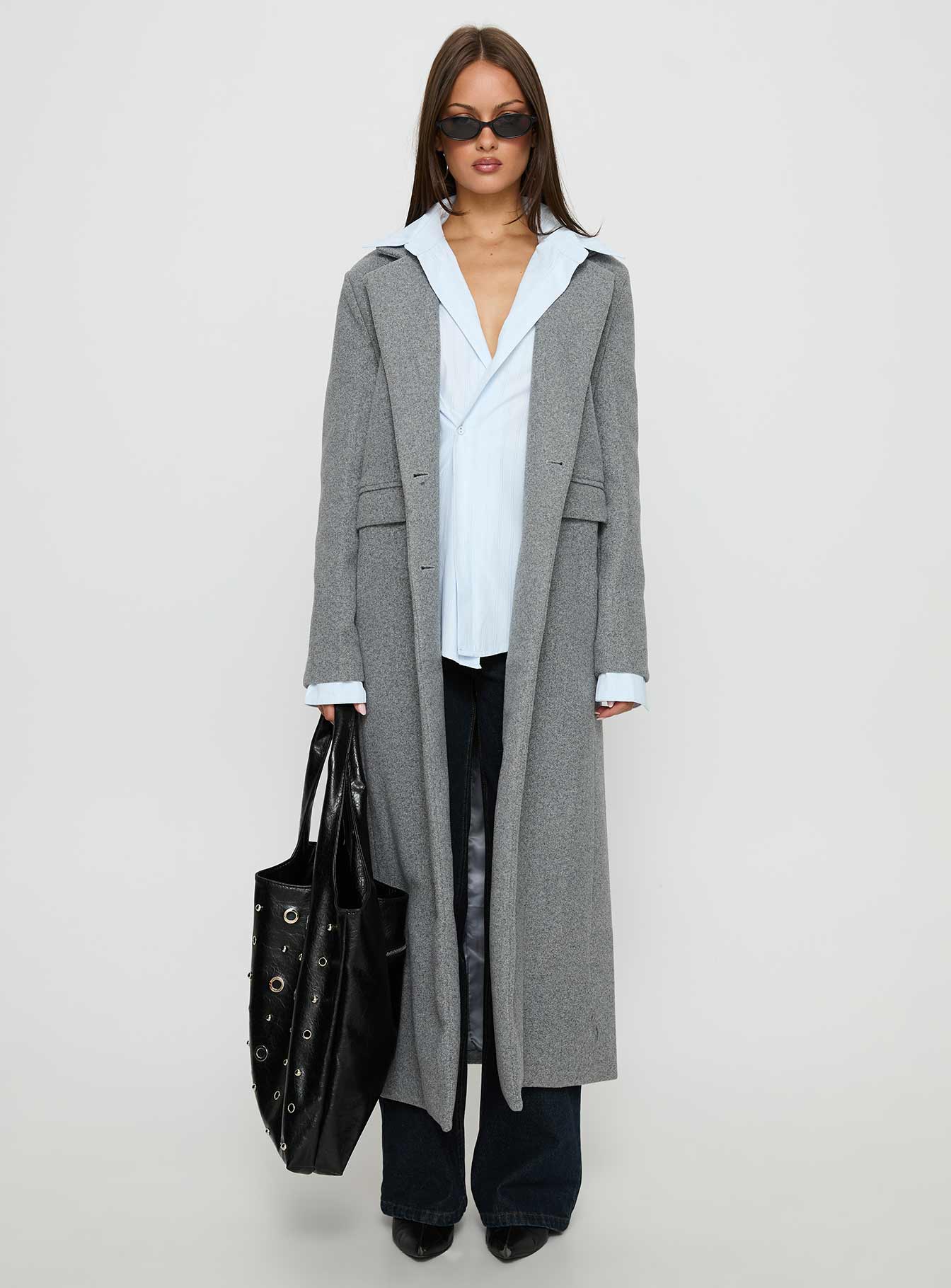 Lovergirl Longline Coat Grey - Image 7