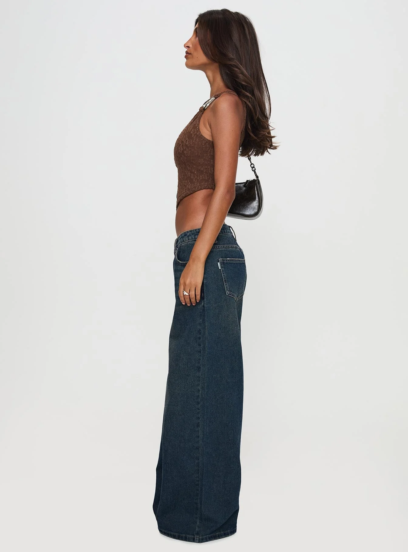 Hocus Pocus Low Rise Wide Leg Jean Dark Wash - Image 4