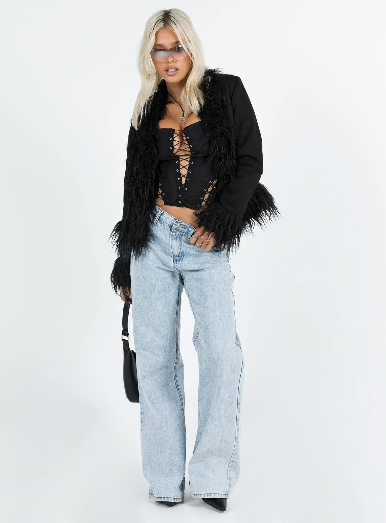 Lowden Faux Fur Jacket Black - Image 3
