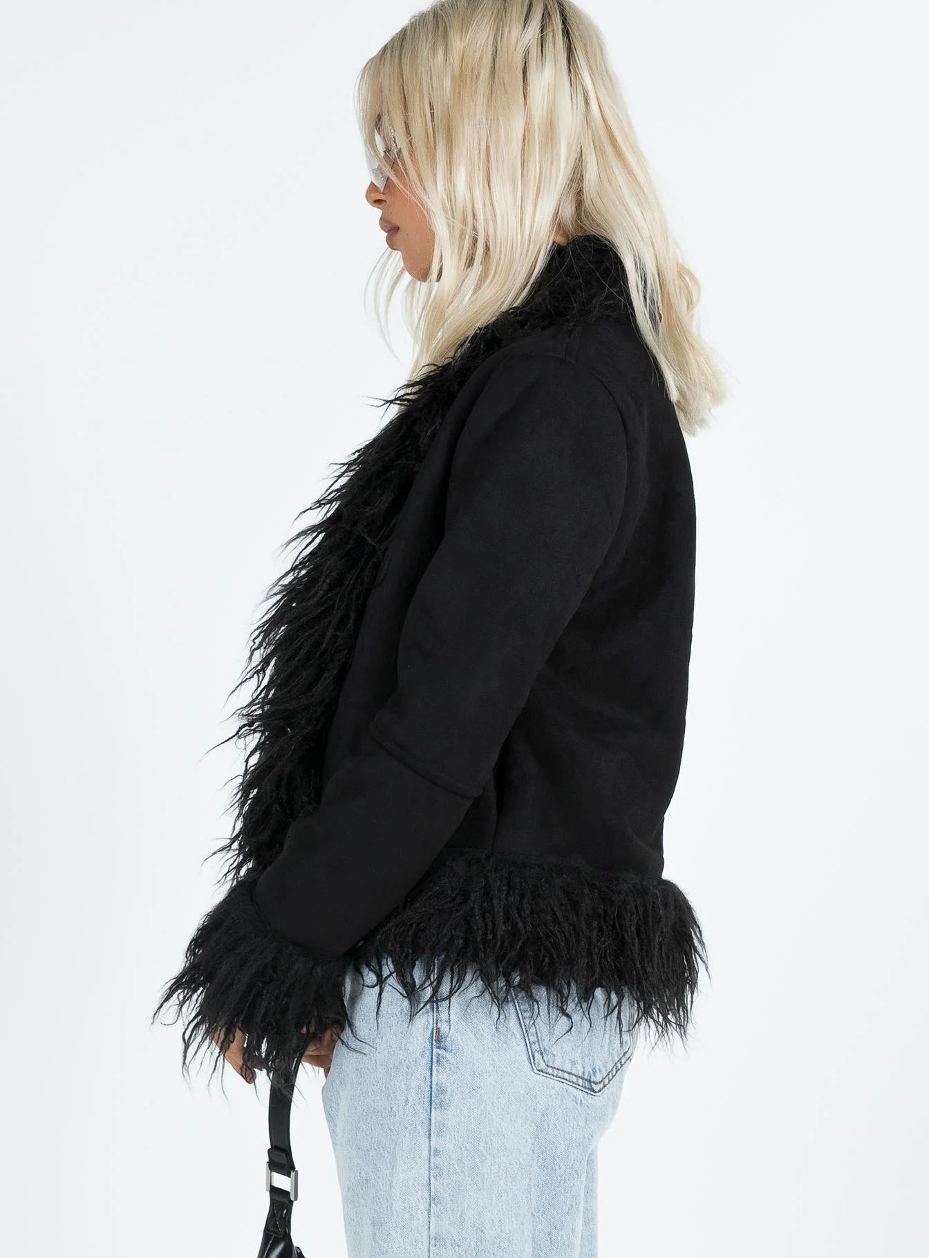 Lowden Faux Fur Jacket Black - Image 4