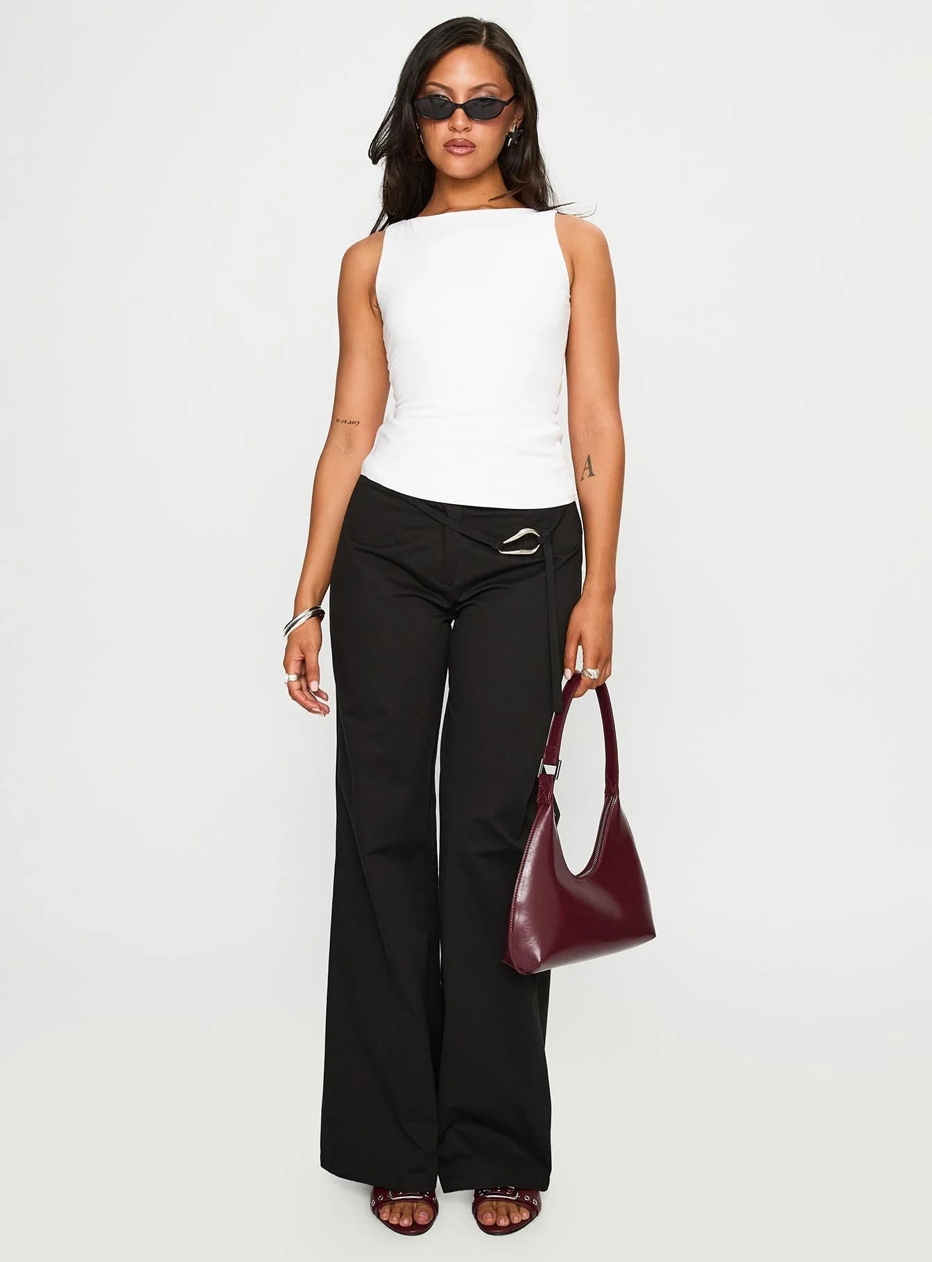 Lucetta Wide Leg Pant Black - Image 3