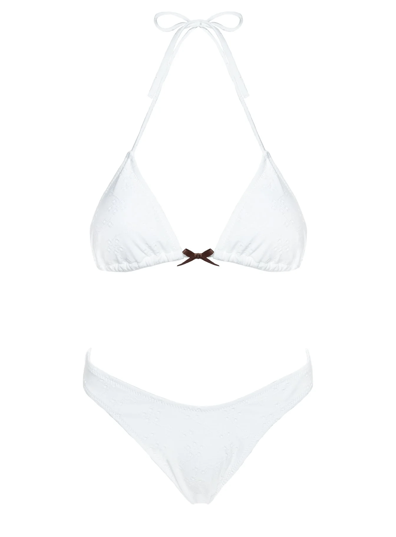 Lucky Bay Anglaise Triangle Bikini Top White - Image 5