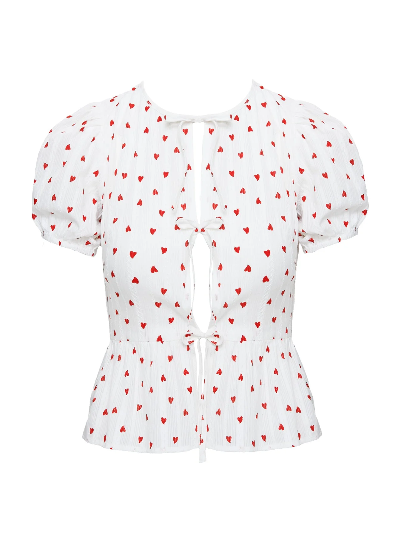 Lucky In Love Bow Tie Top White / Red - Image 5