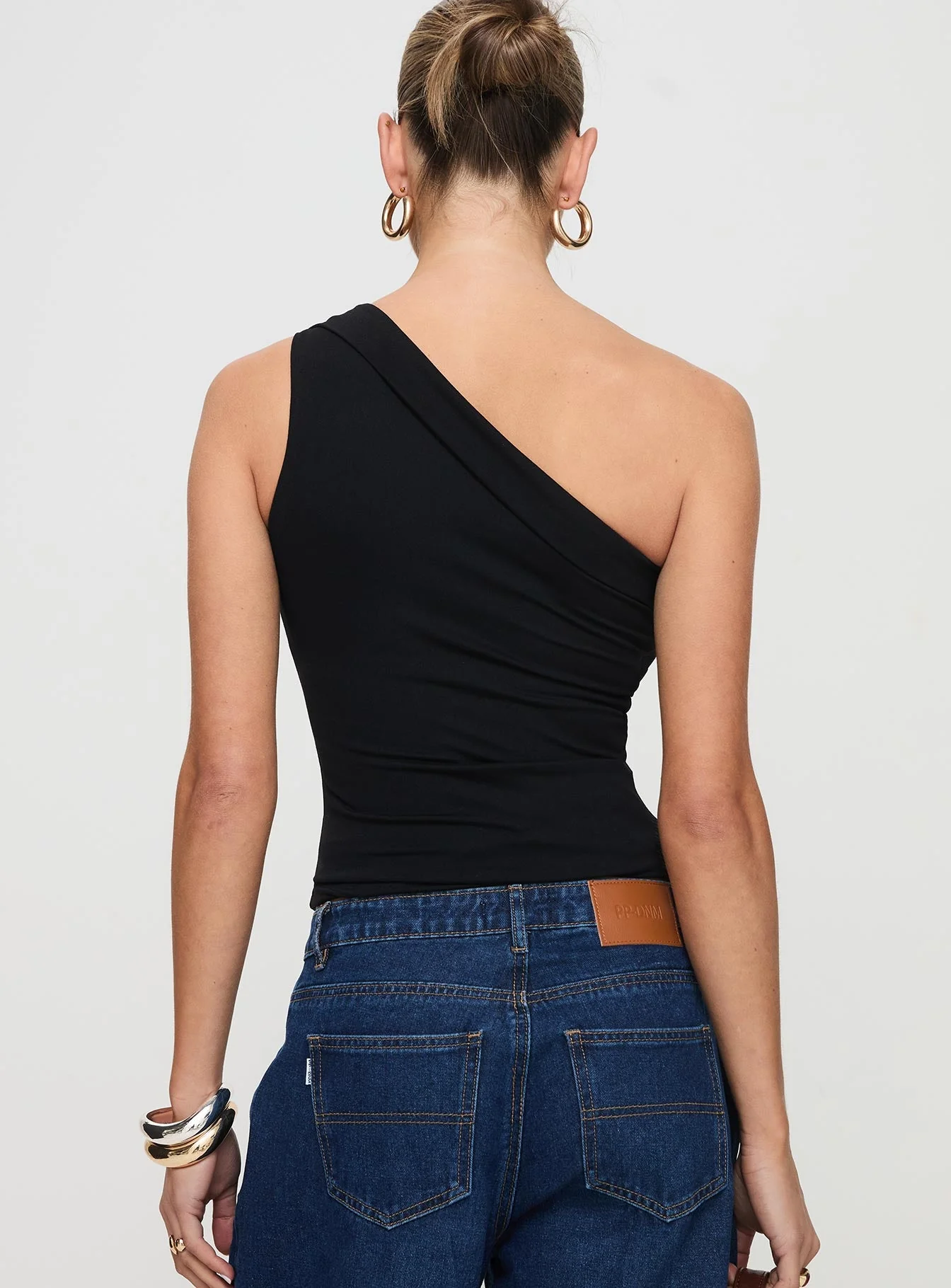 Lunah One Shoulder Top Black - Image 5
