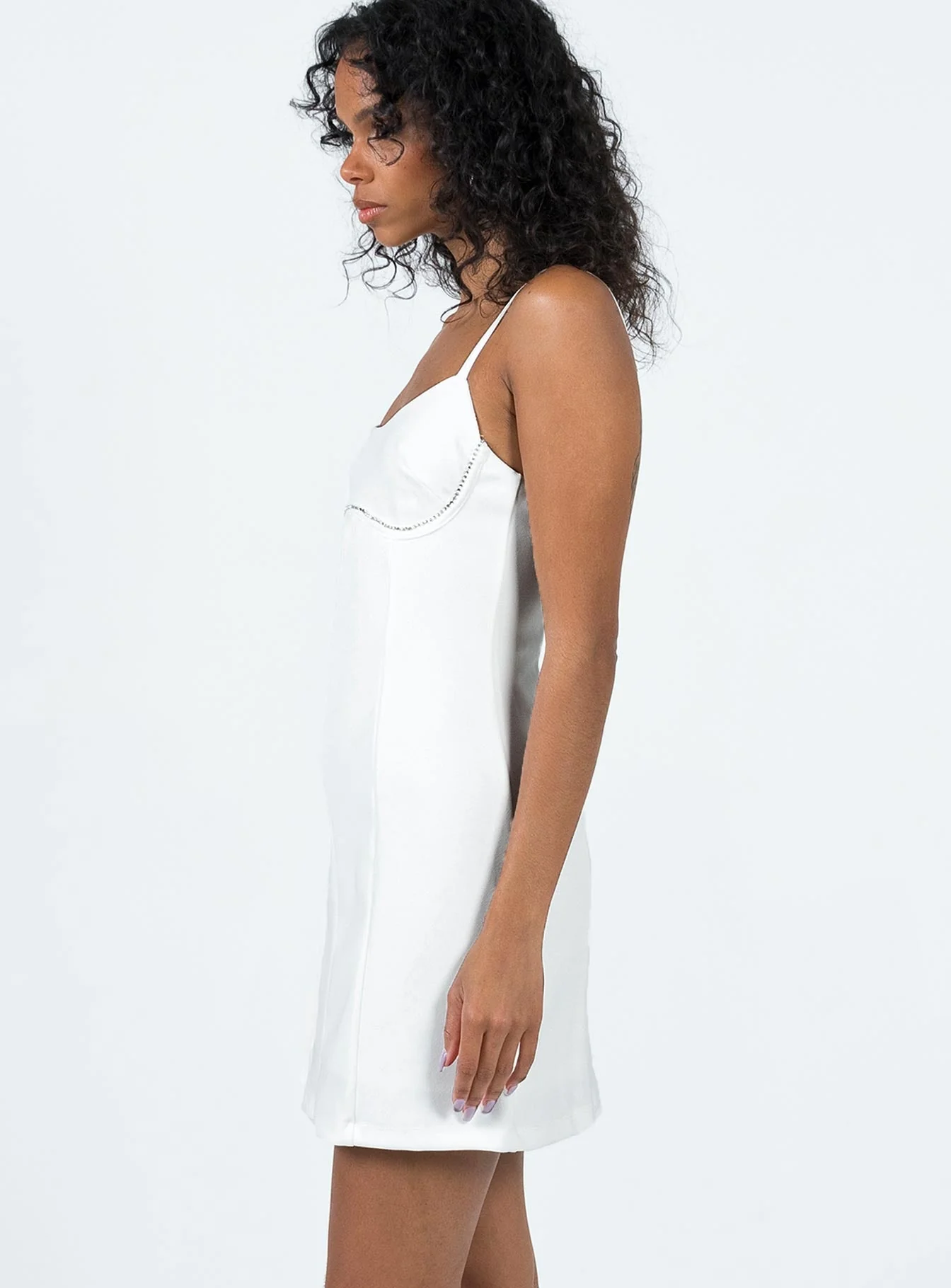 Lunara Mini Dress White - Image 4