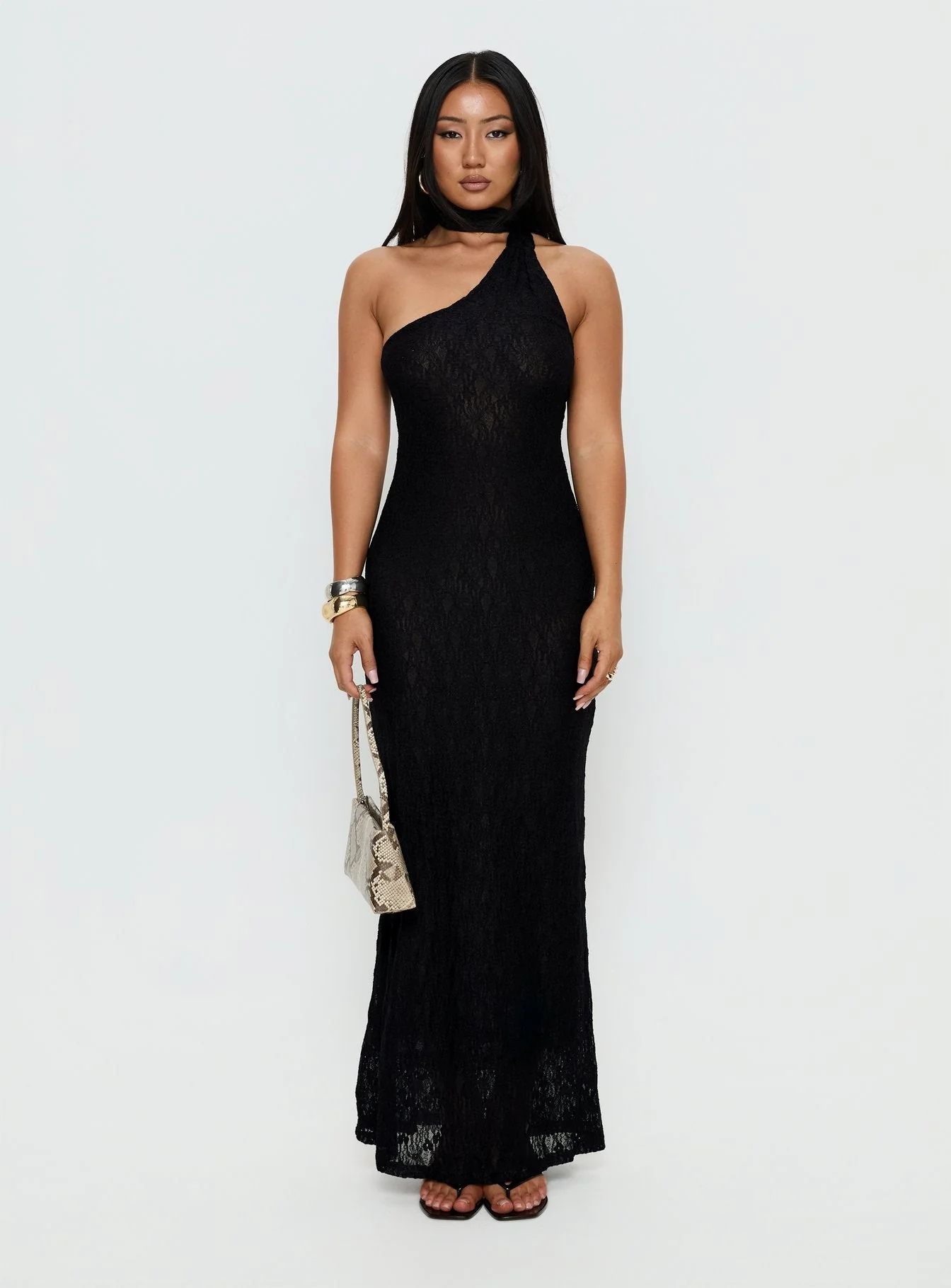 Lux Lace Maxi Dress Noir - Image 7