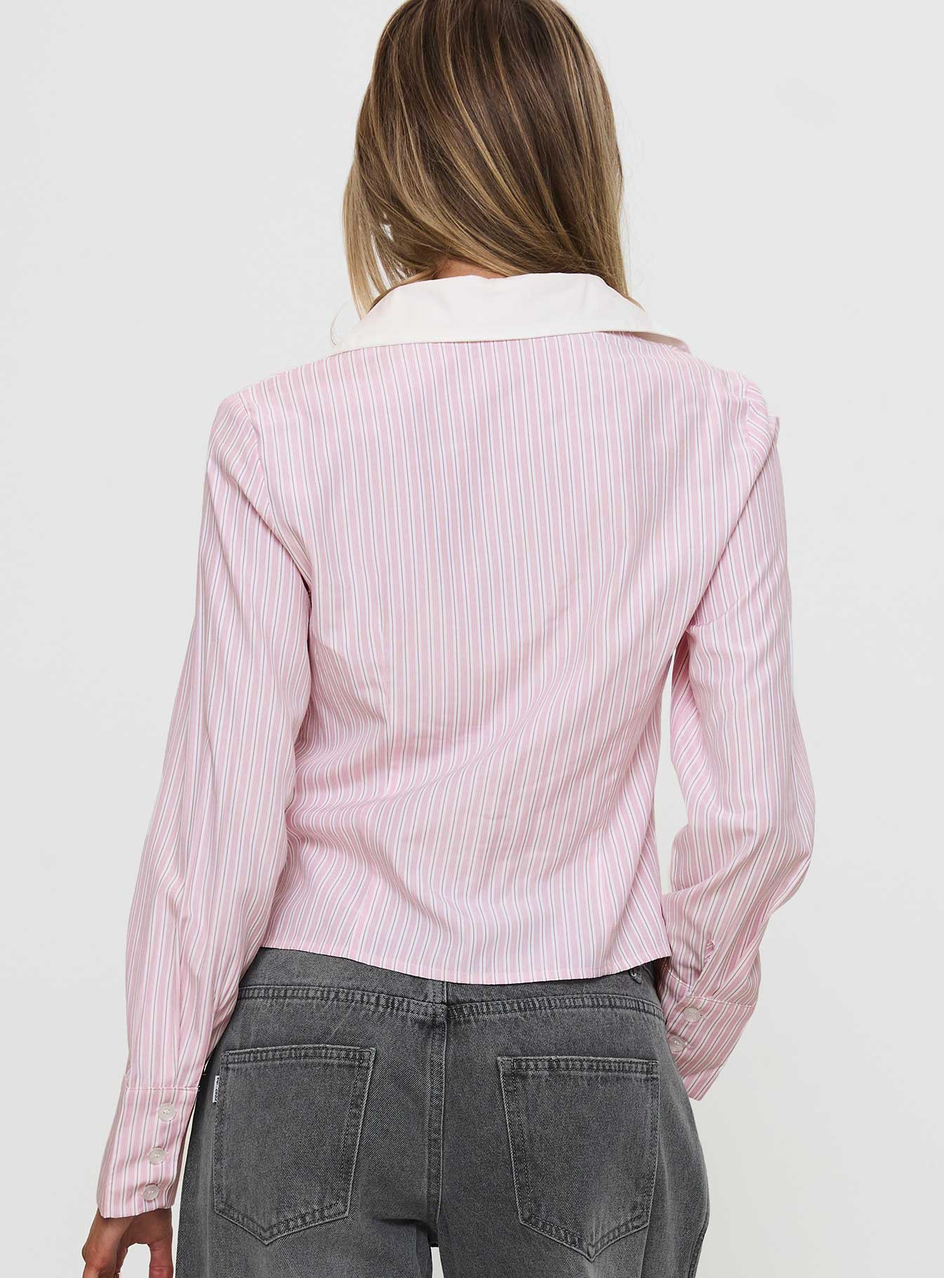 Lyndel Long Sleeve Top Pink Stripe - Image 5