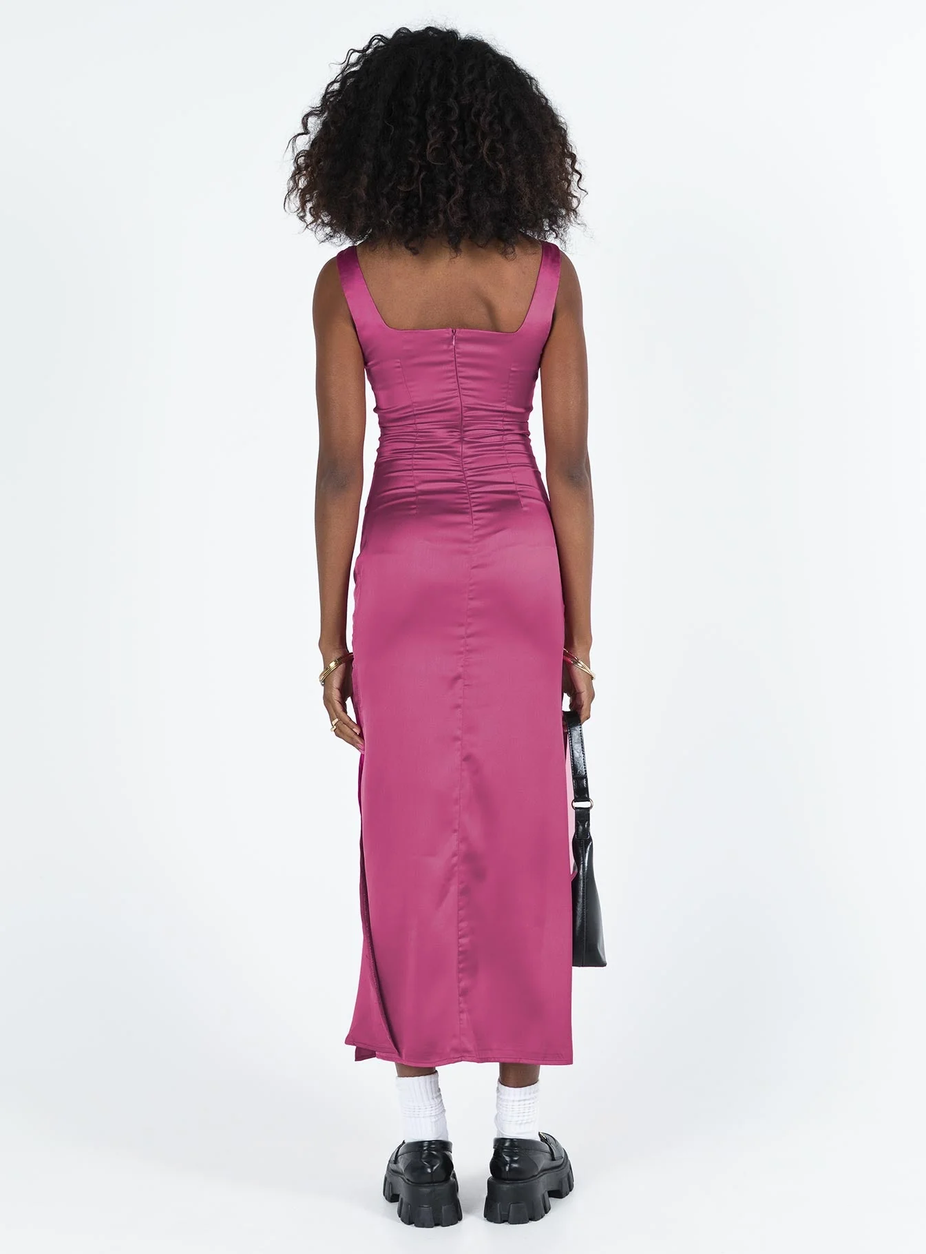 Lynsey Midi Dress Fuchsia - Image 6