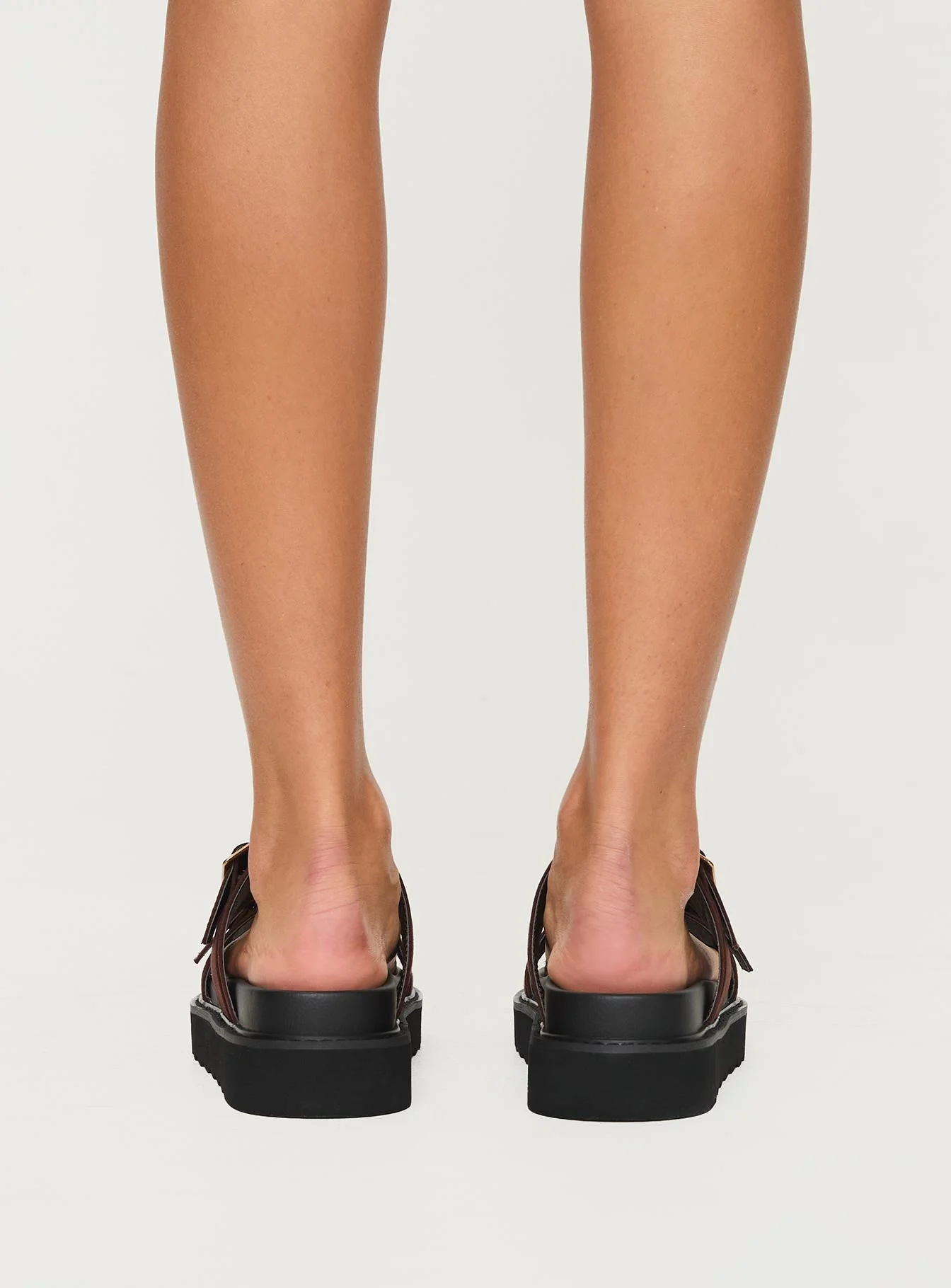 Ma Belle Sandals Brown Faux Suede - Image 4