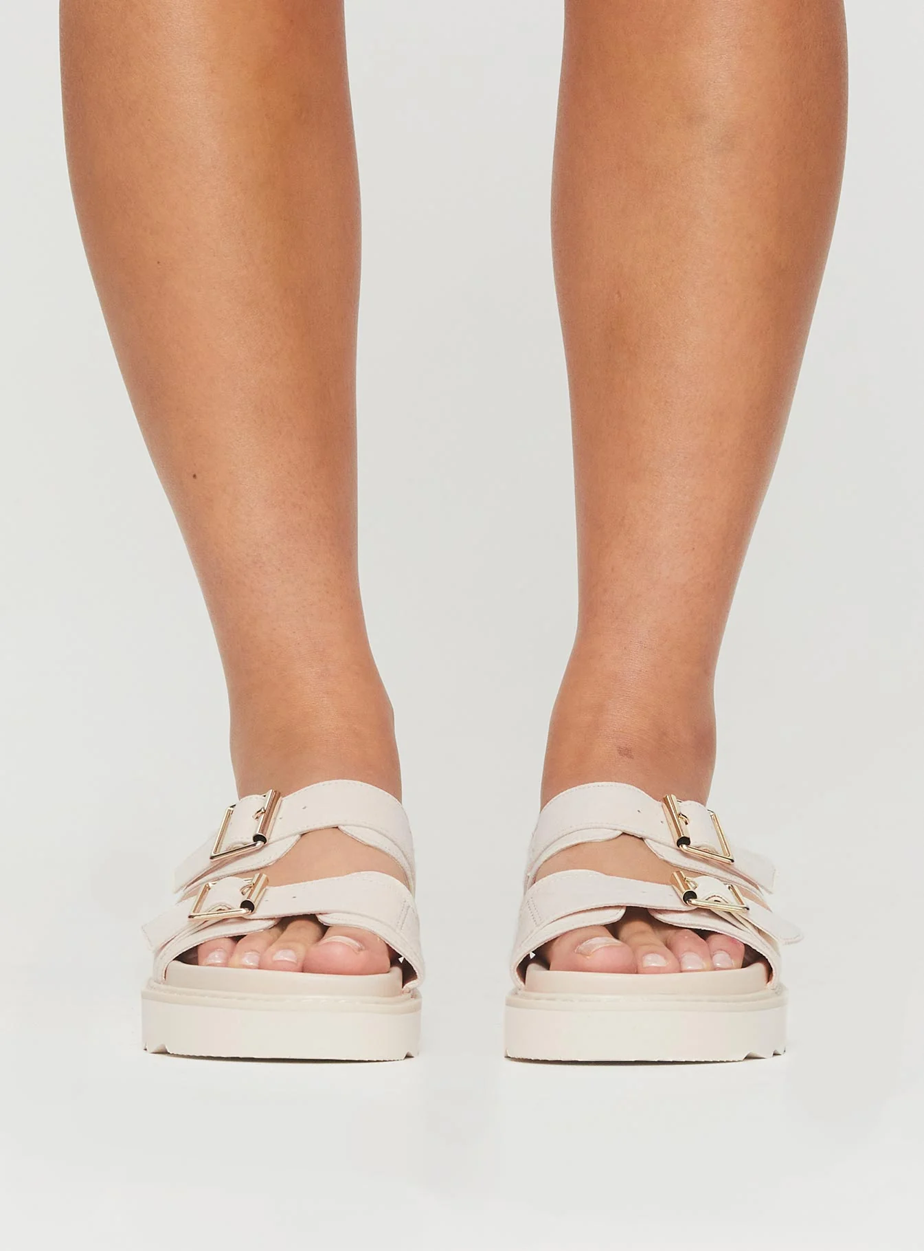 Ma Belle Sandals Cream Faux Suede - Image 2