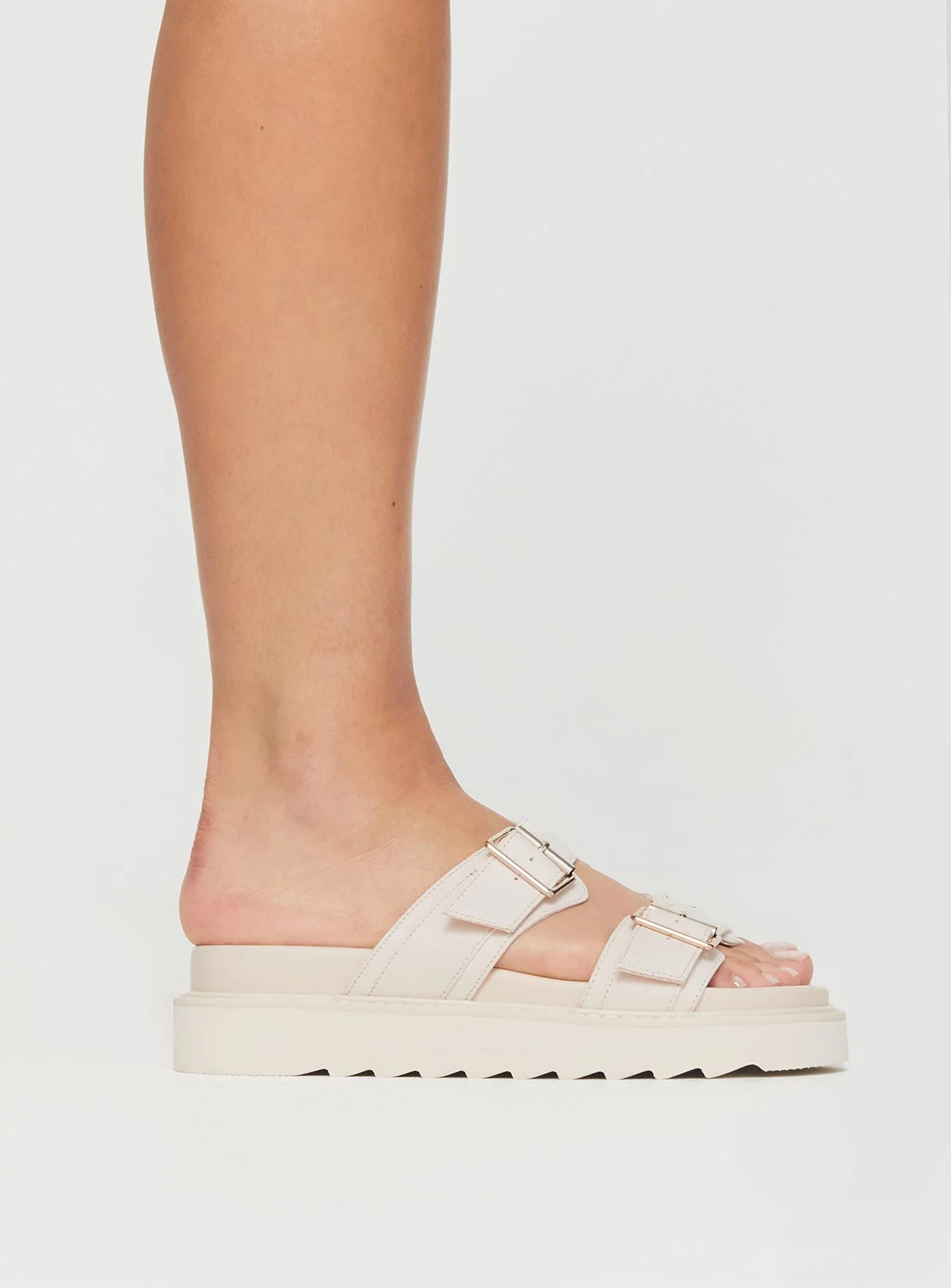 Ma Belle Sandals Cream Faux Suede - Image 3
