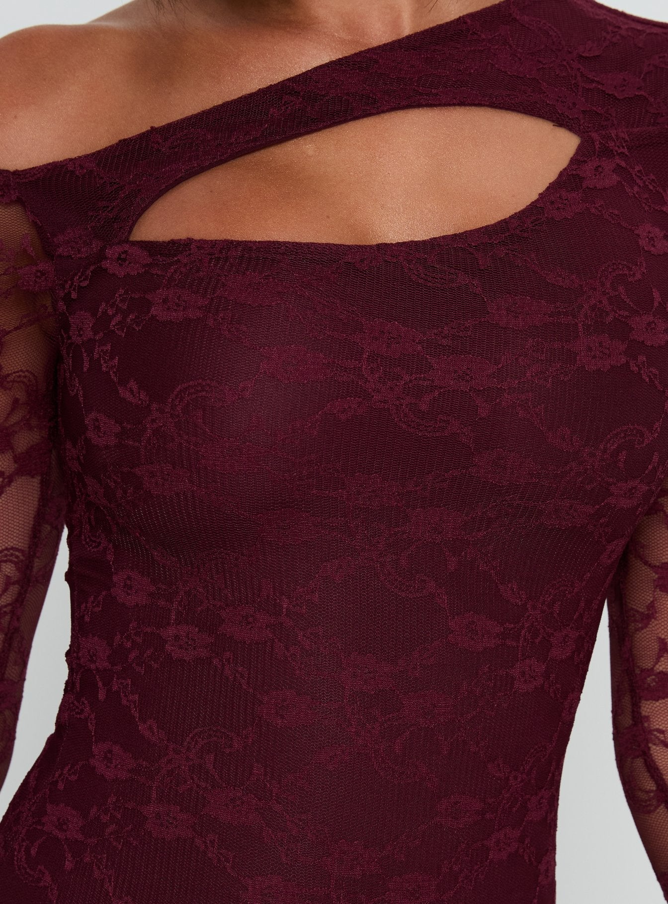 Macaria Long Sleeve Lace Bodysuit Red - Image 5