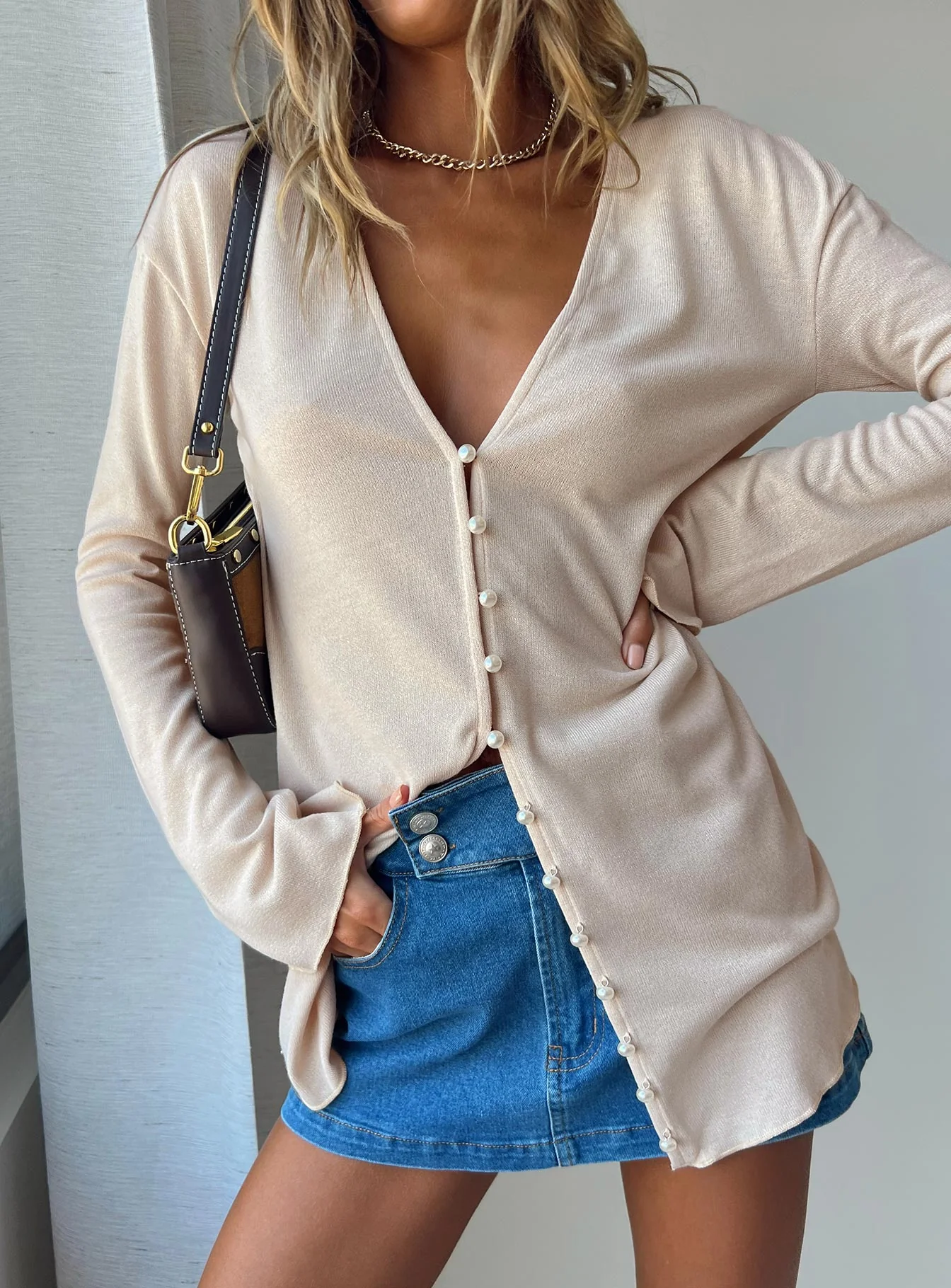 Macy Cardigan Beige - Image 11