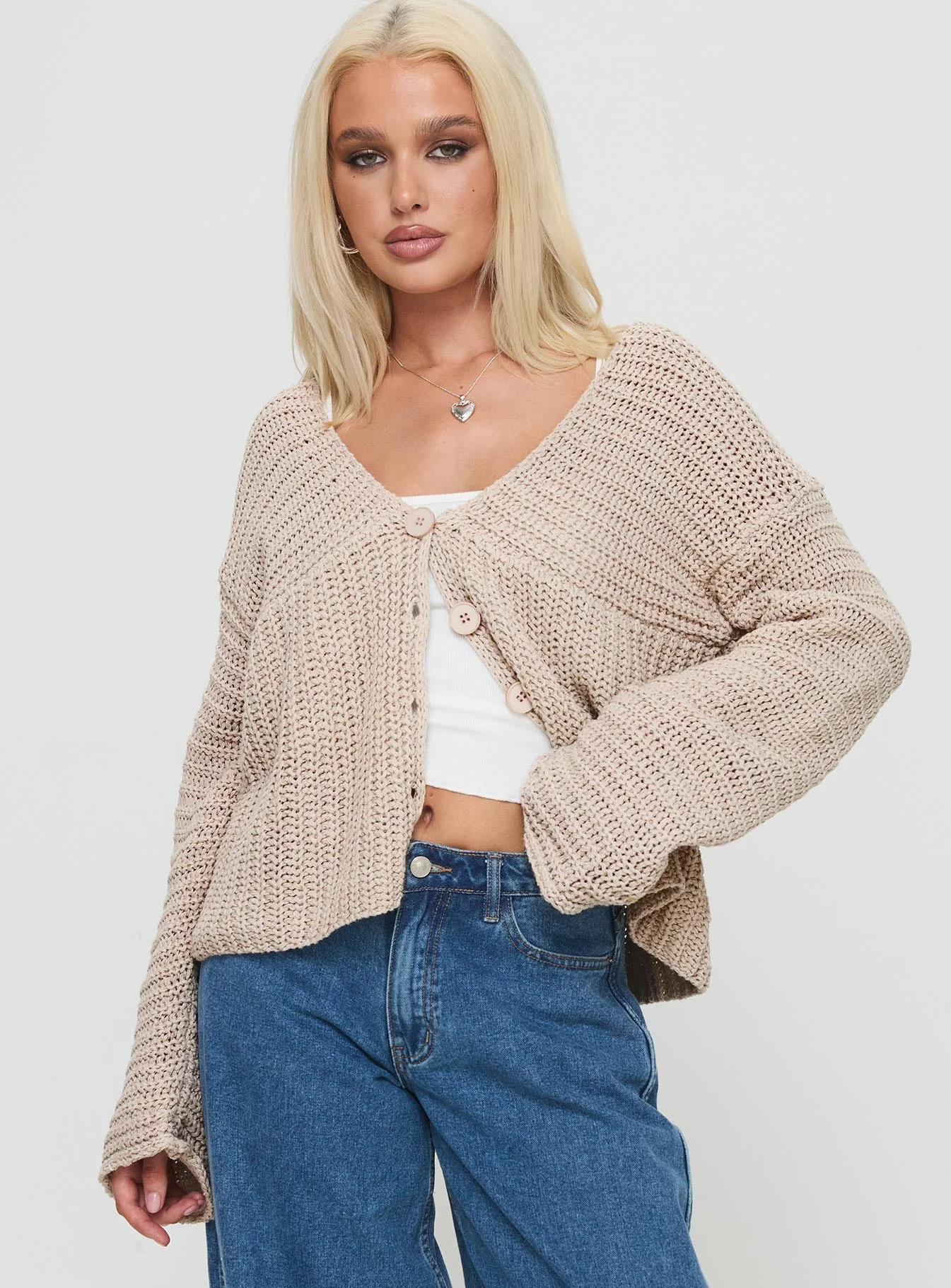 Maela Knit Cardigan Mocha - Image 2