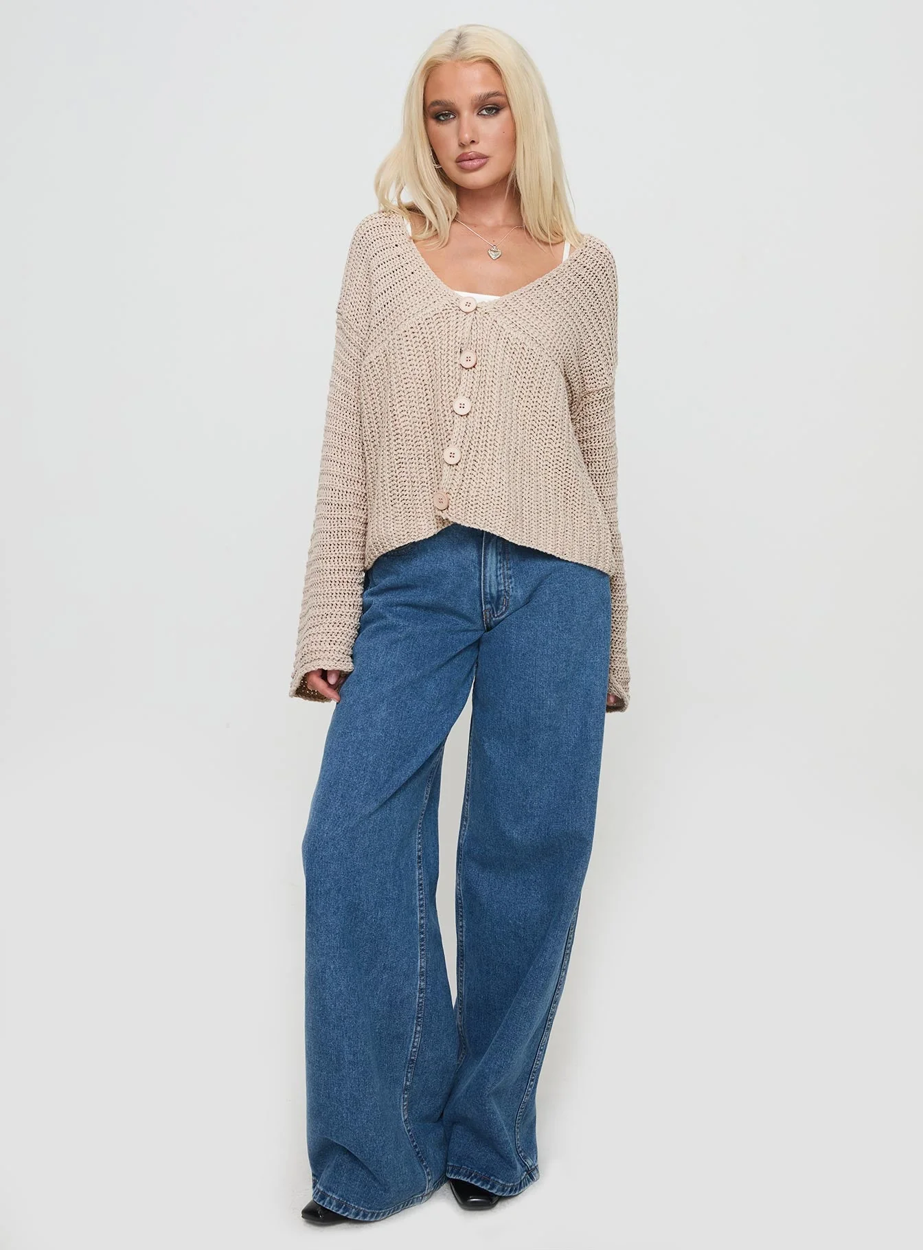 Maela Knit Cardigan Mocha - Image 3