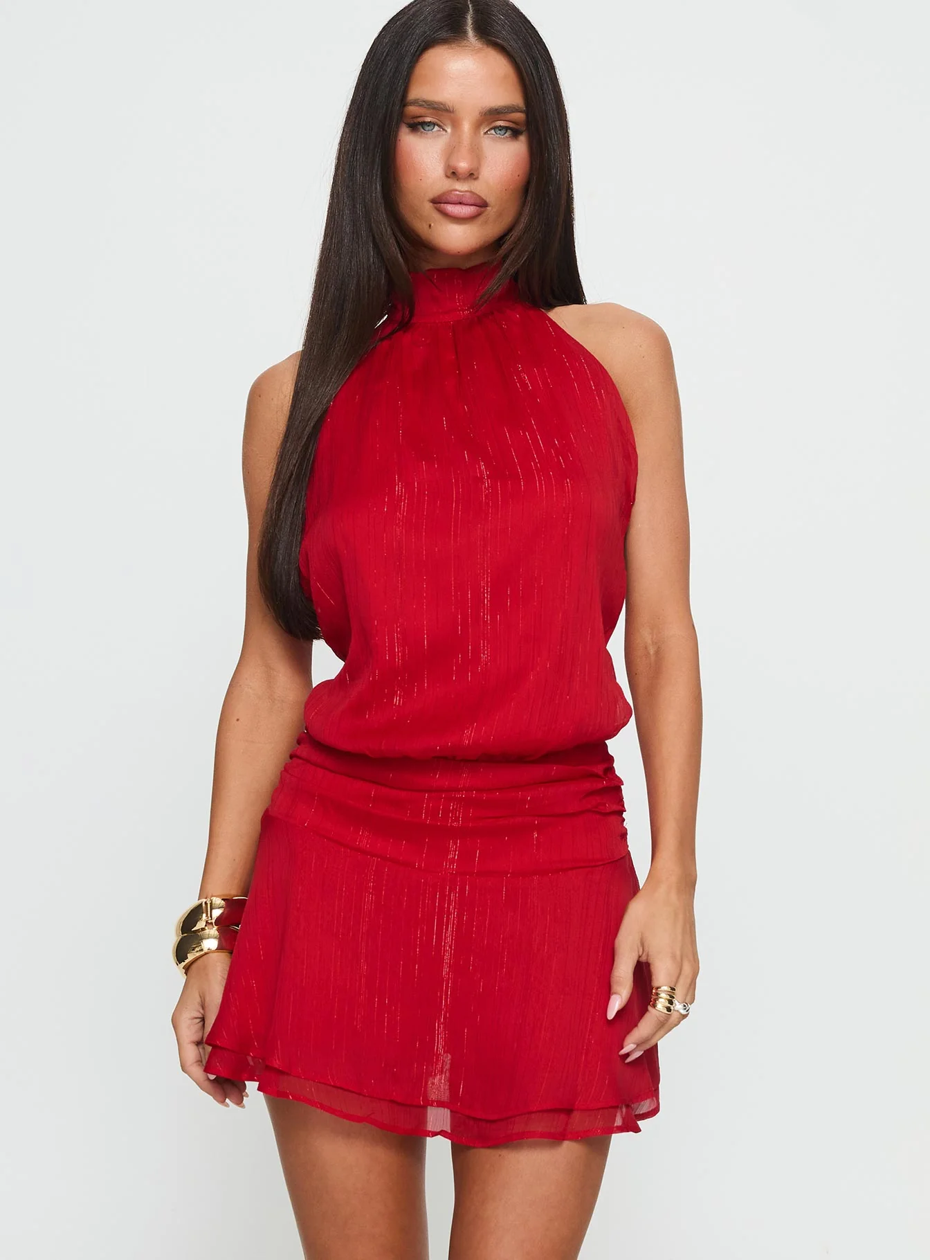 Maelis Backless Playsuit Red - Image 2