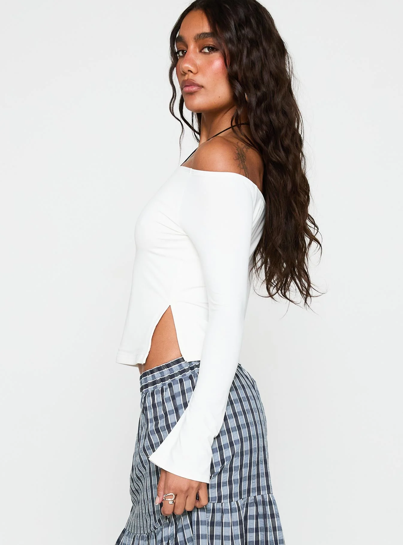 Maestro Off The Shoulder Top White - Image 4