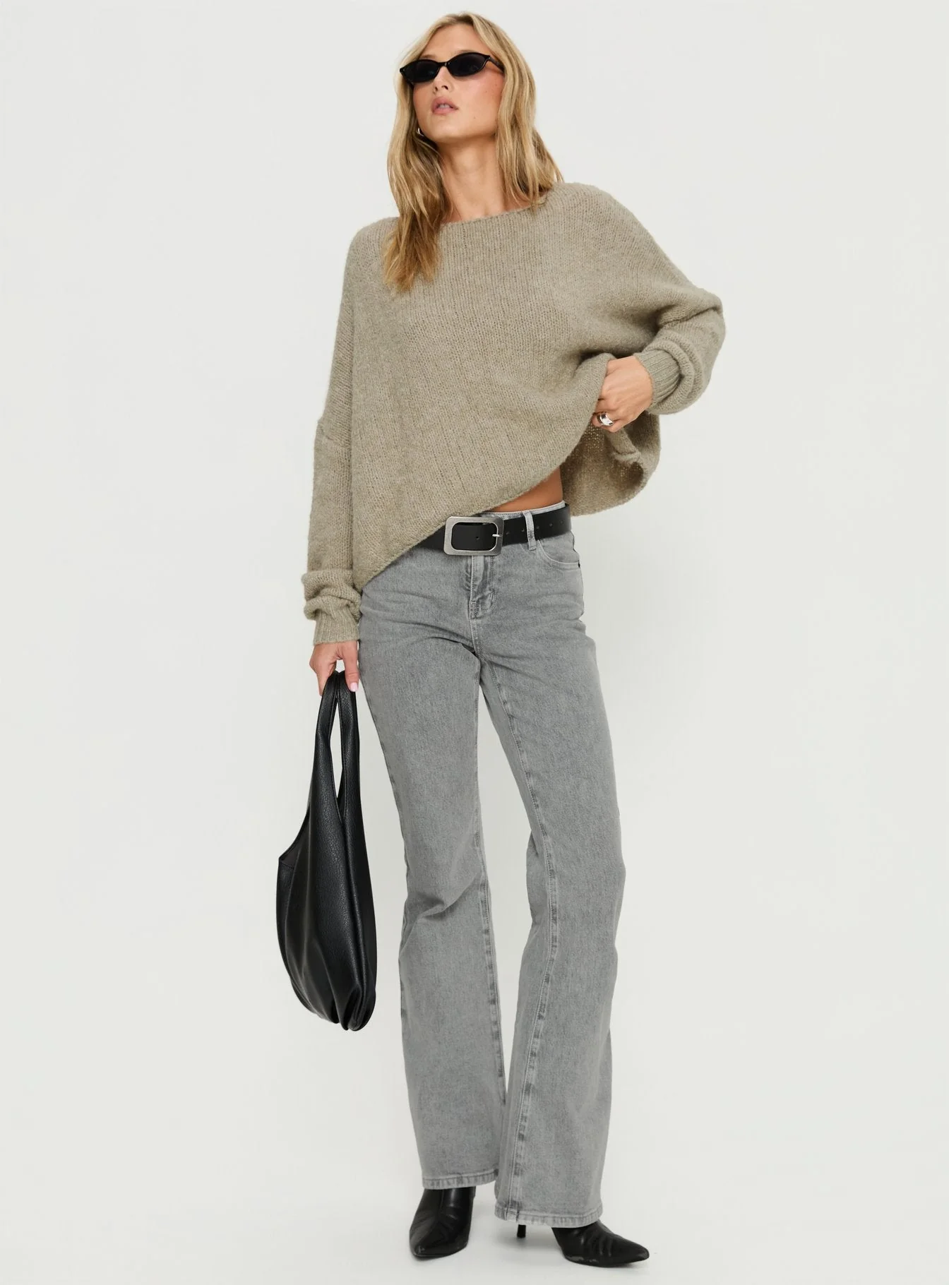 Magic Mirror Mid Rise Bootleg Jeans Washed Grey - Image 3
