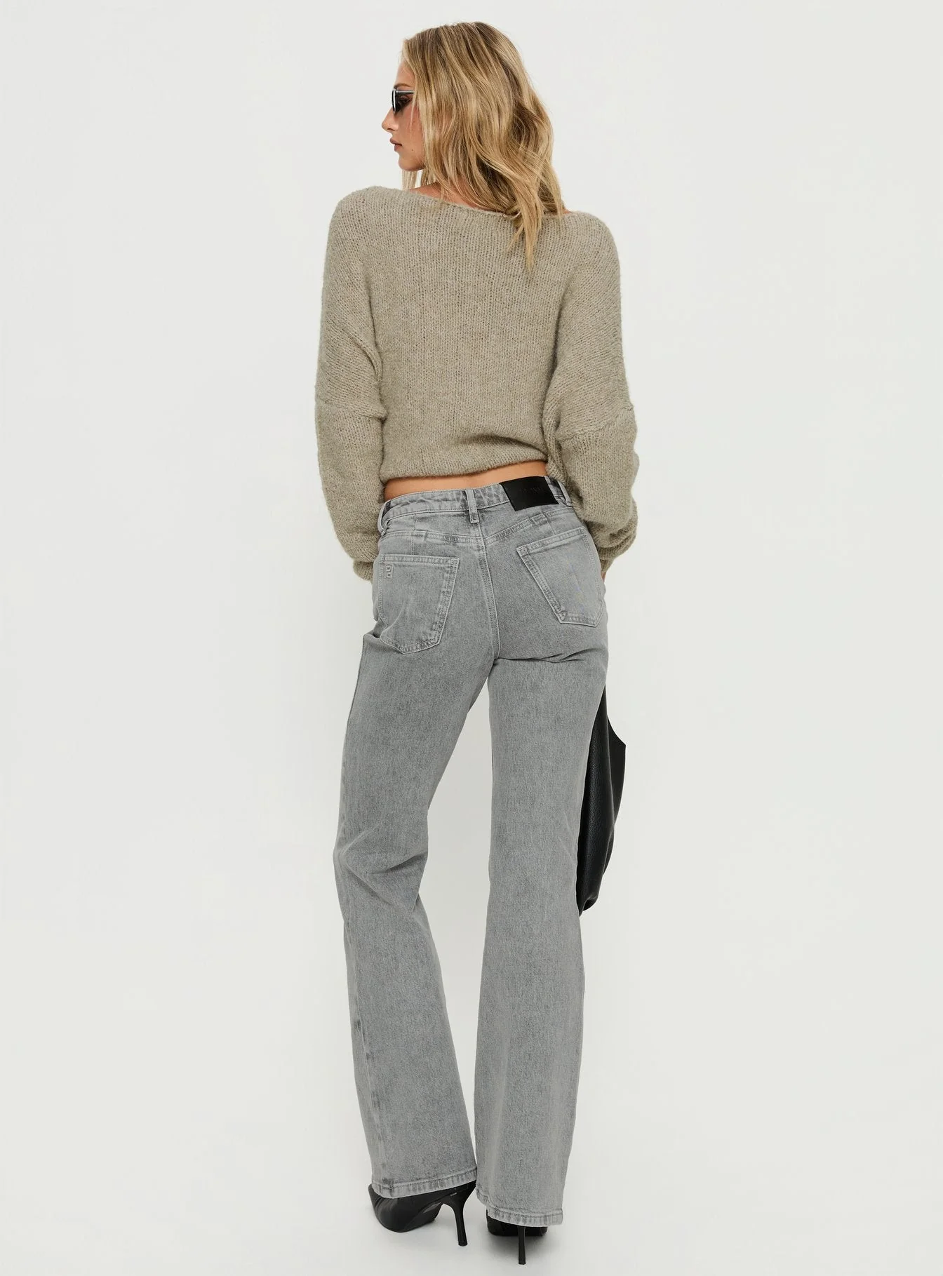 Magic Mirror Mid Rise Bootleg Jeans Washed Grey - Image 5