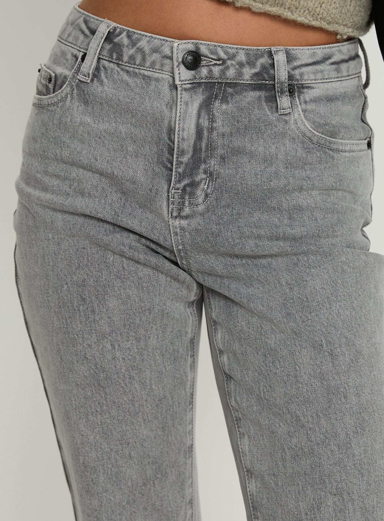 Magic Mirror Mid Rise Bootleg Jeans Washed Grey - Image 6