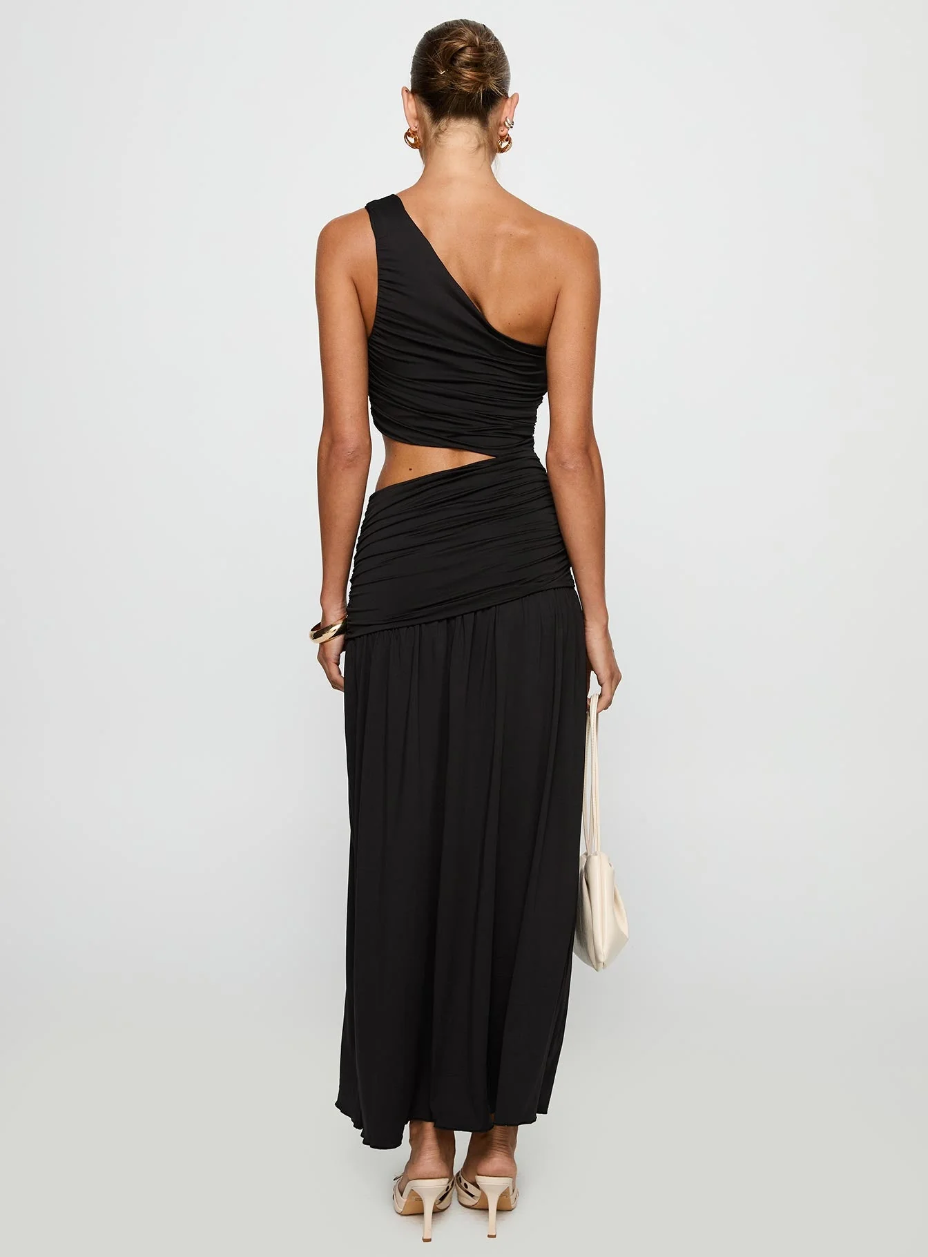 Magnetize Ruched Maxi Dress Black - Image 5