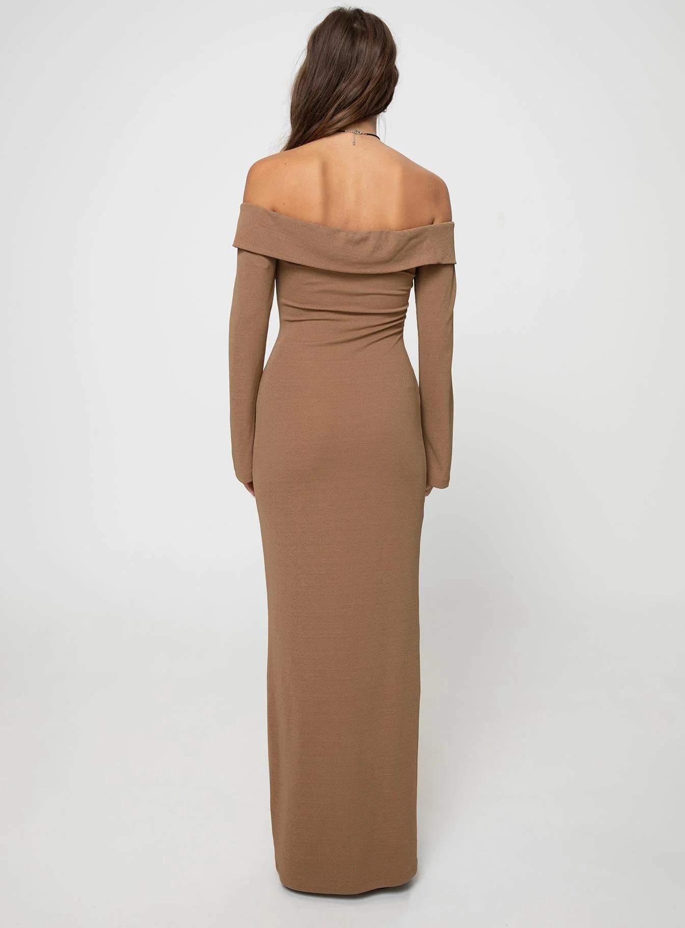 Maida Maxi Dress Light Brown - Image 5