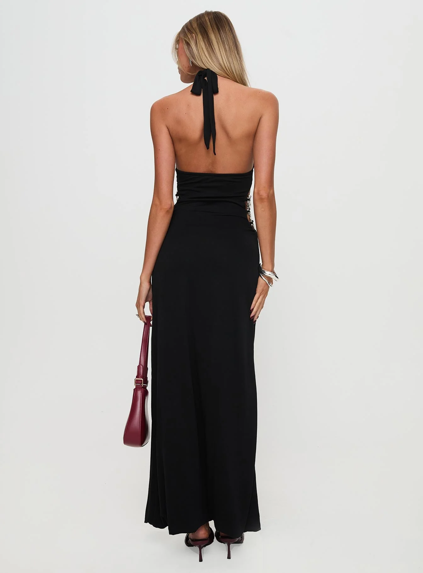 Make A Fortune Hardware Halter Maxi Dress Black - Image 5