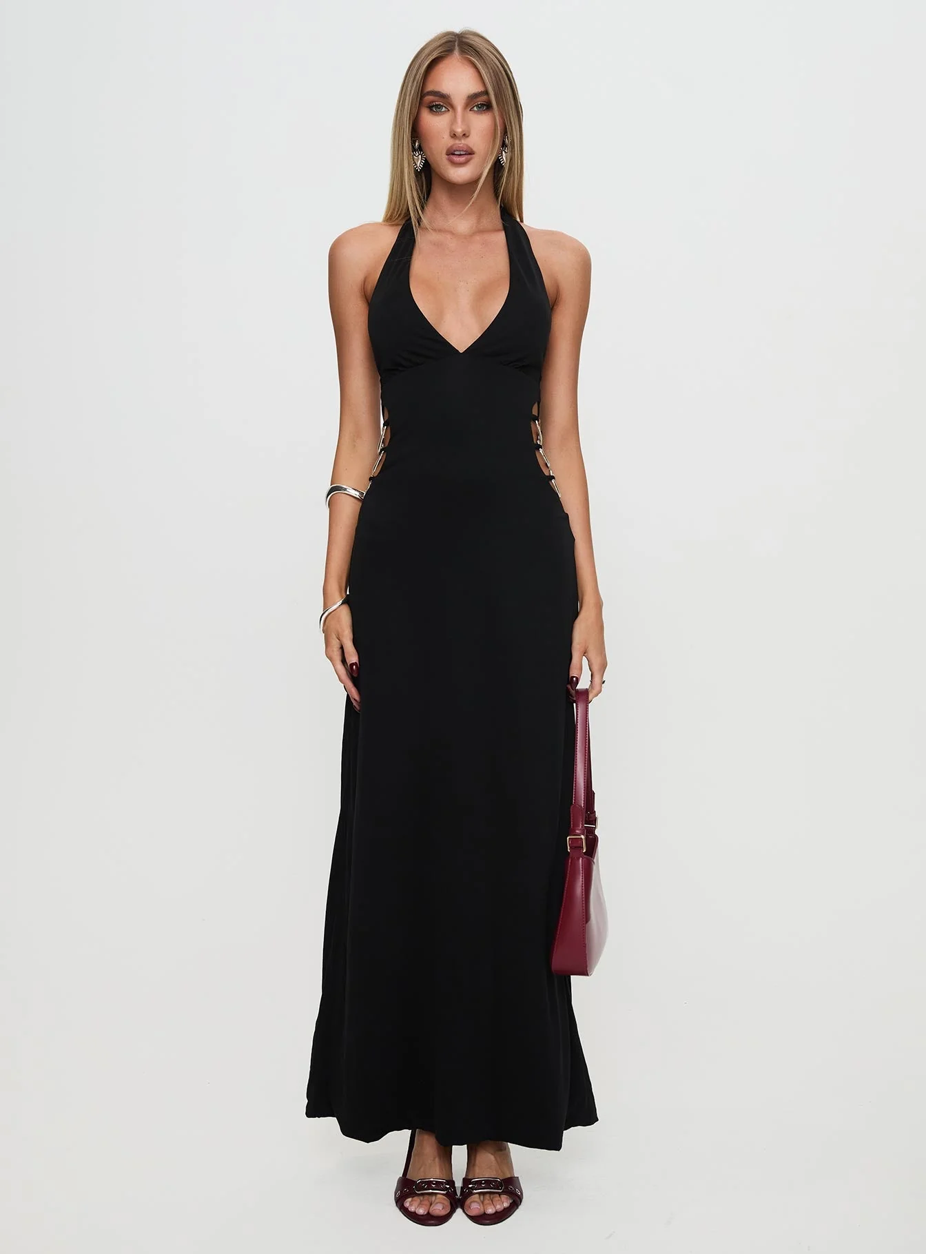 Make A Fortune Hardware Halter Maxi Dress Black - Image 7