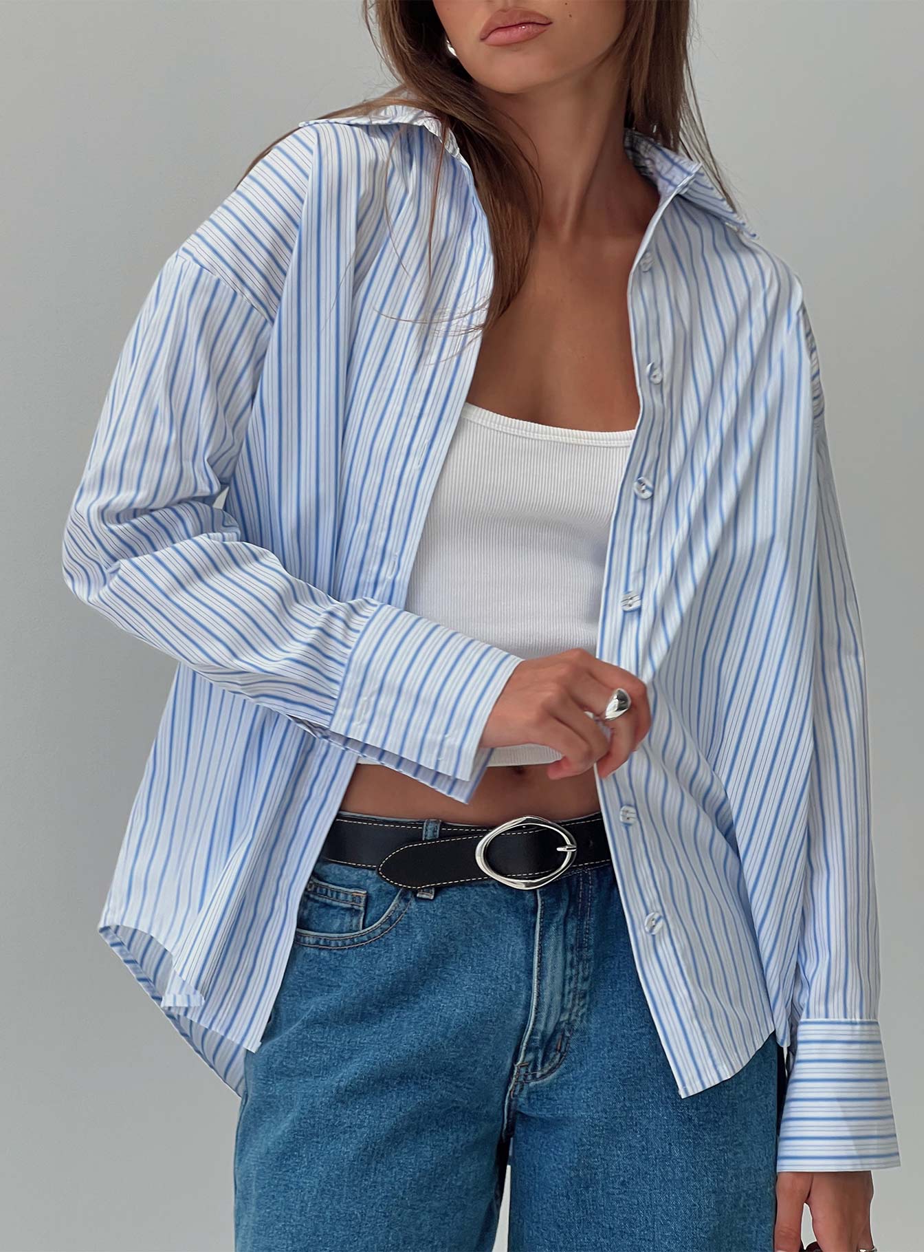 Mallin Shirt Blue / White Stripe - Image 8