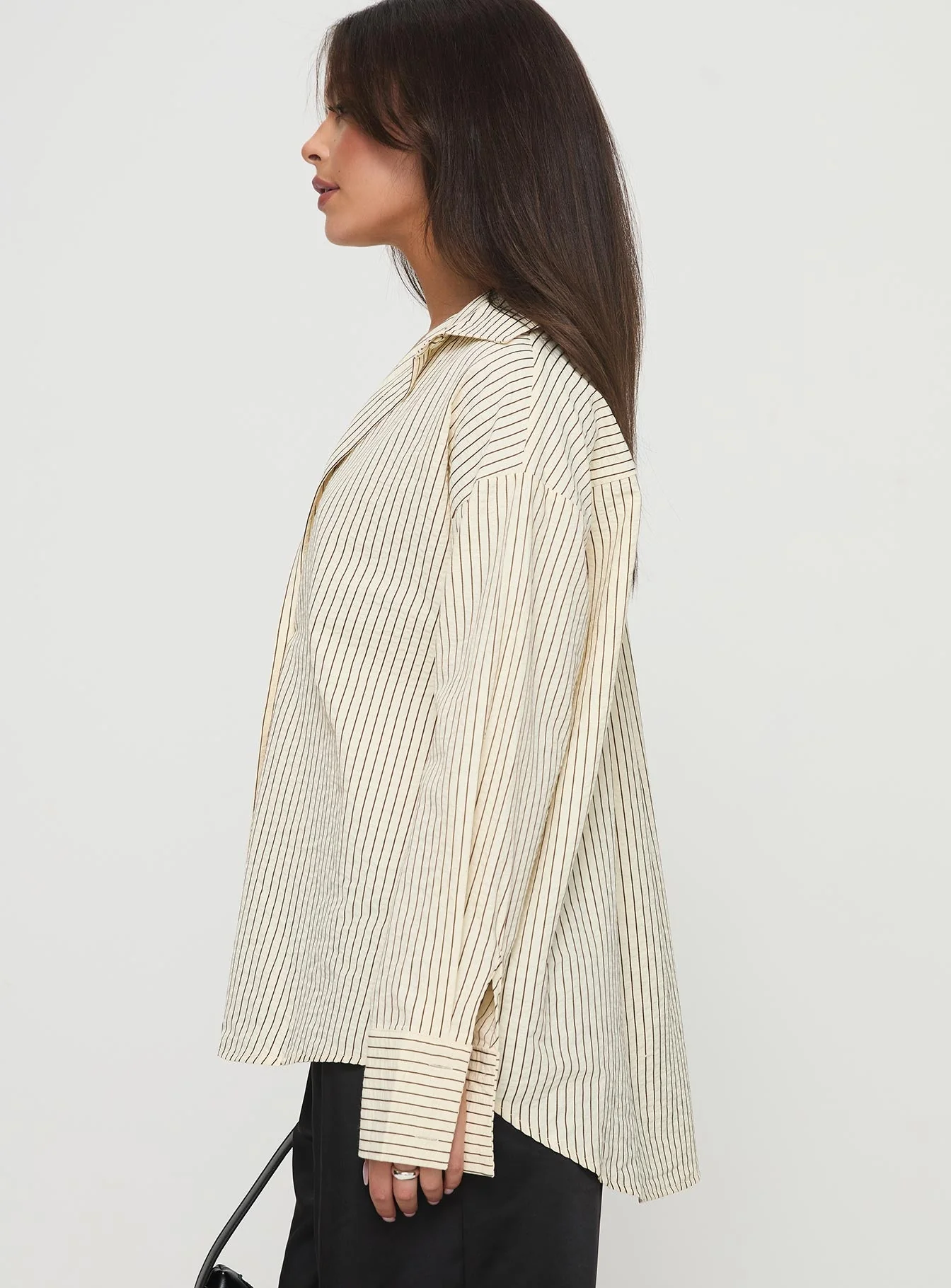 Mallin Shirt Cream/Brown Stripe - Image 4