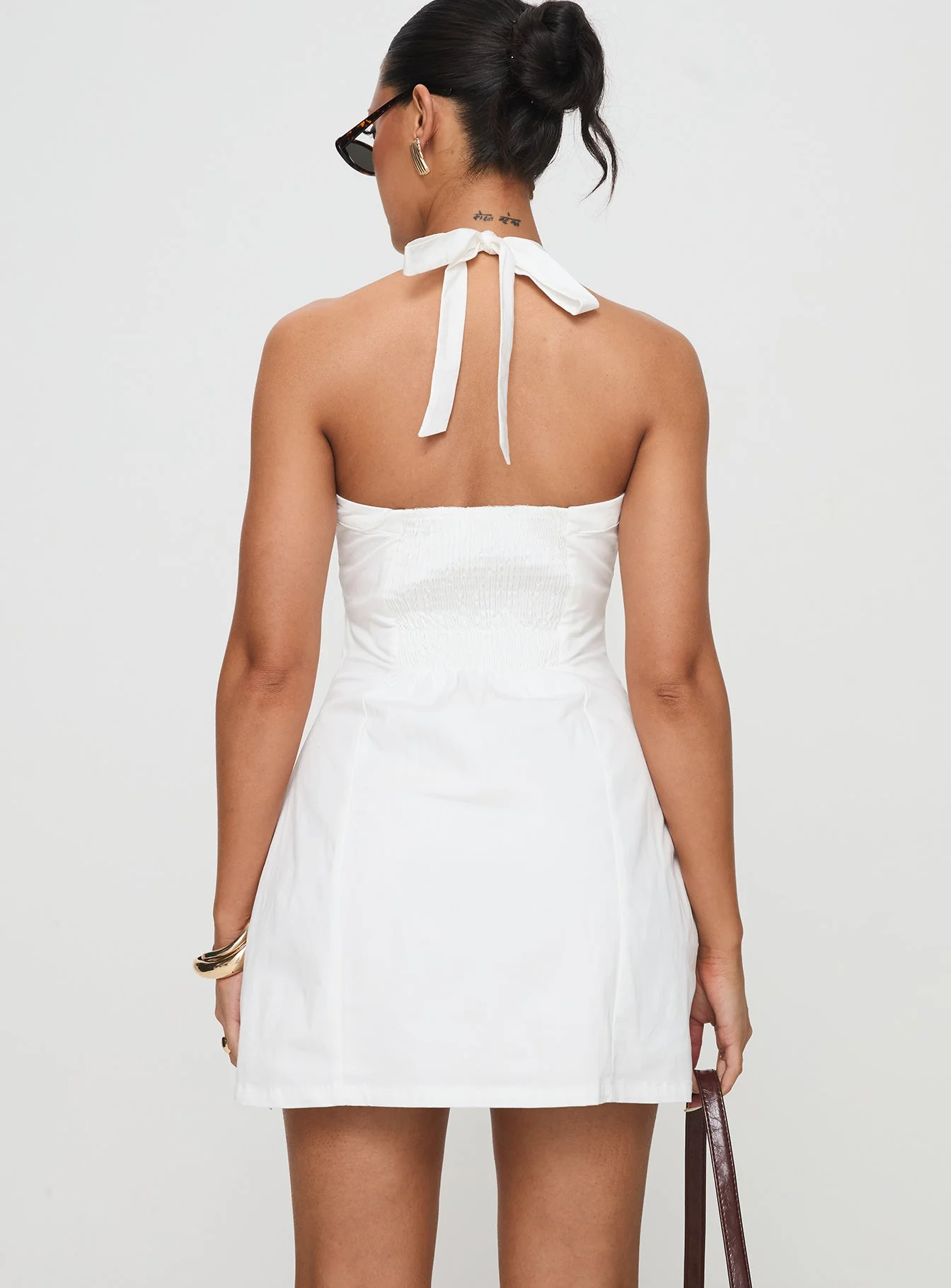 Mallorie Halter Mini Dress White - Image 5