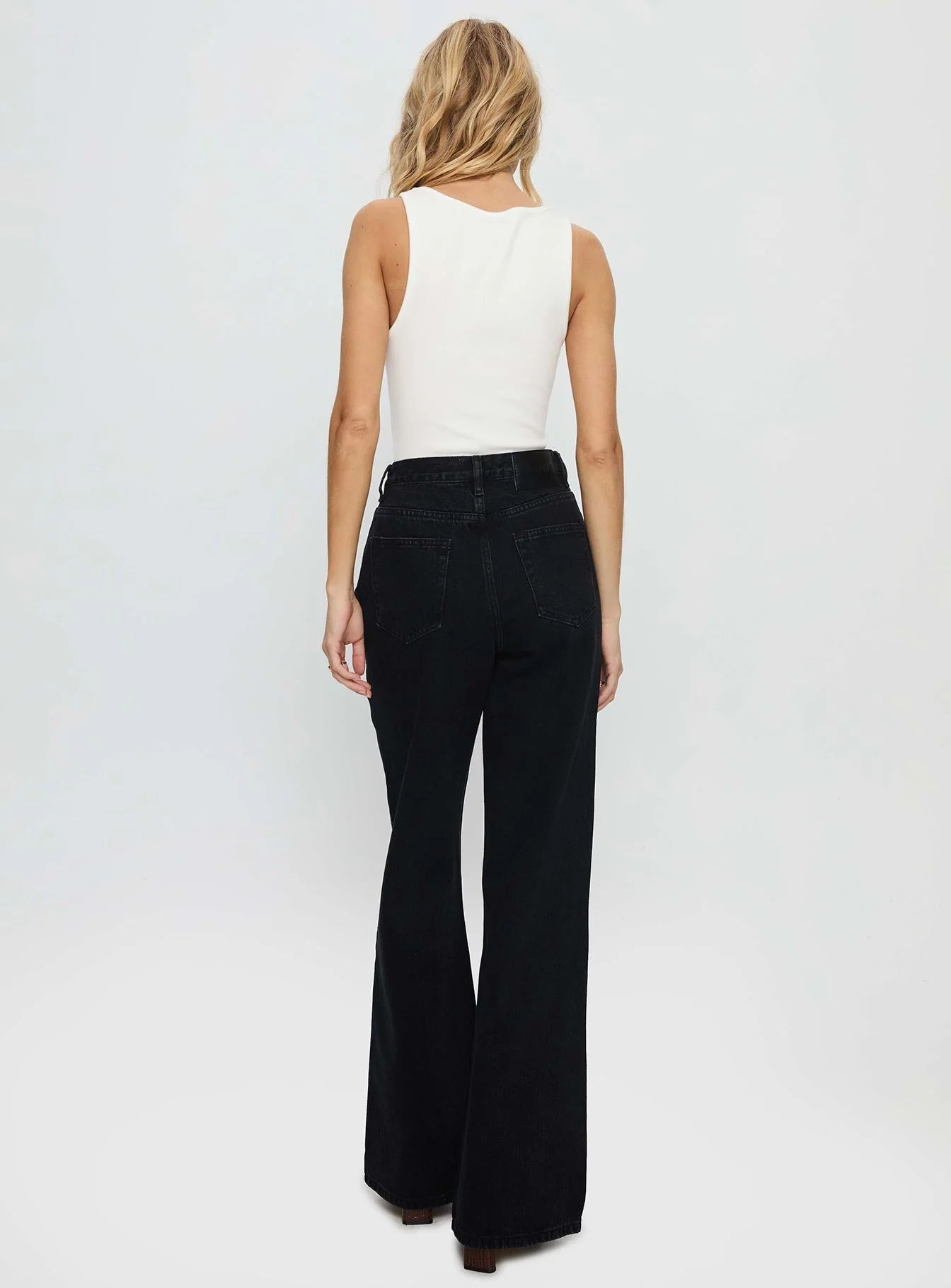 Maple Mid Rise Flare Washed Black - Image 5