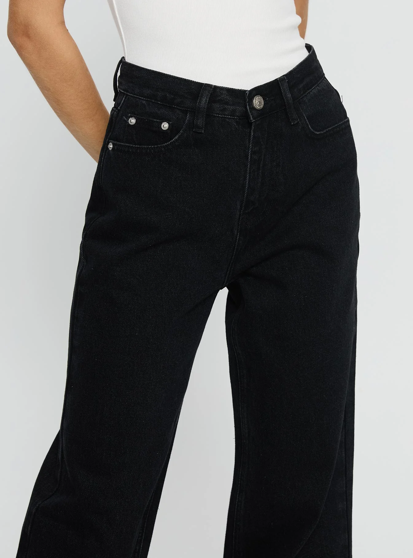 Maple Mid Rise Flare Washed Black - Image 6