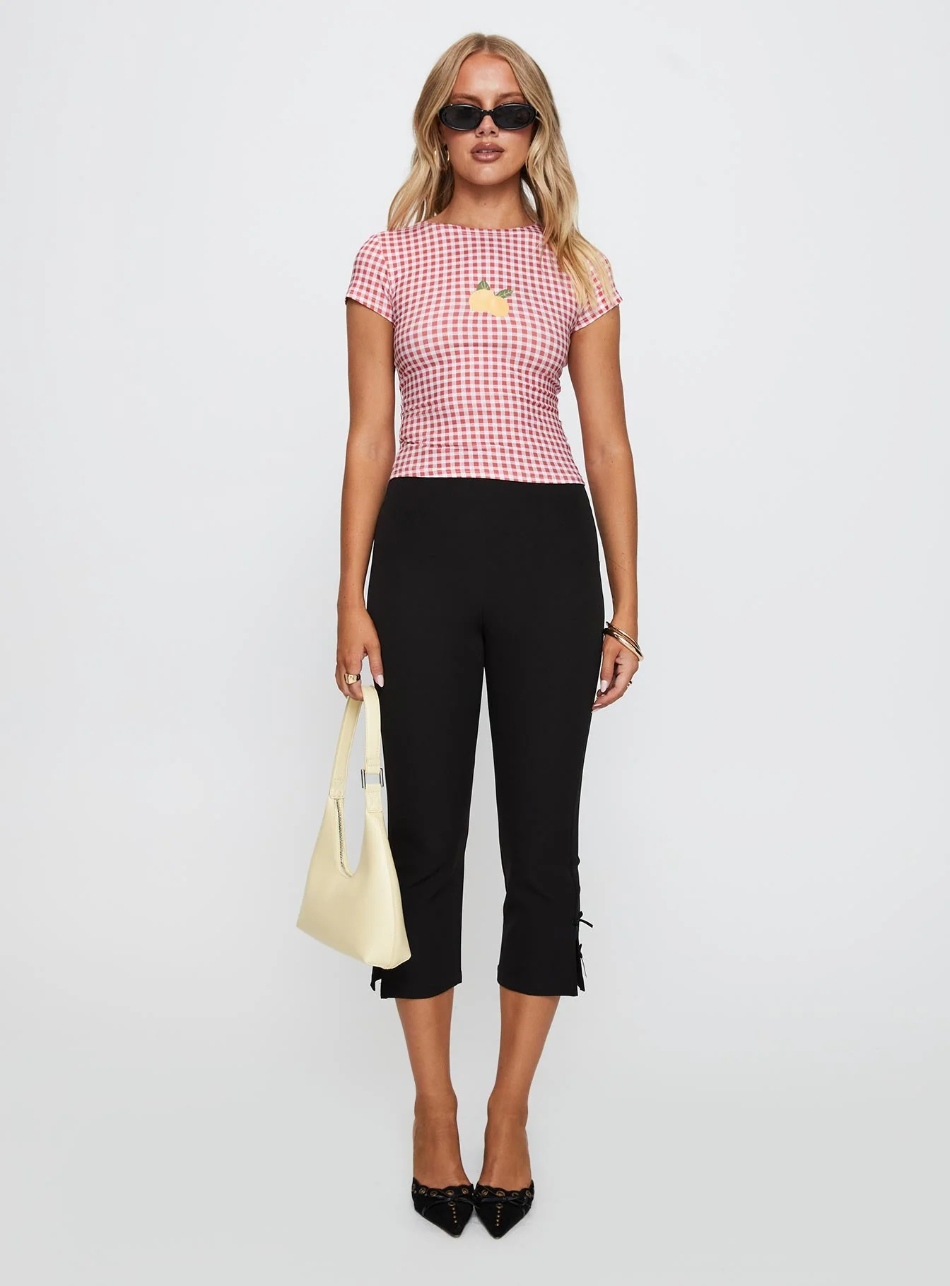 Marcello Graphic Top Red Check - Image 7