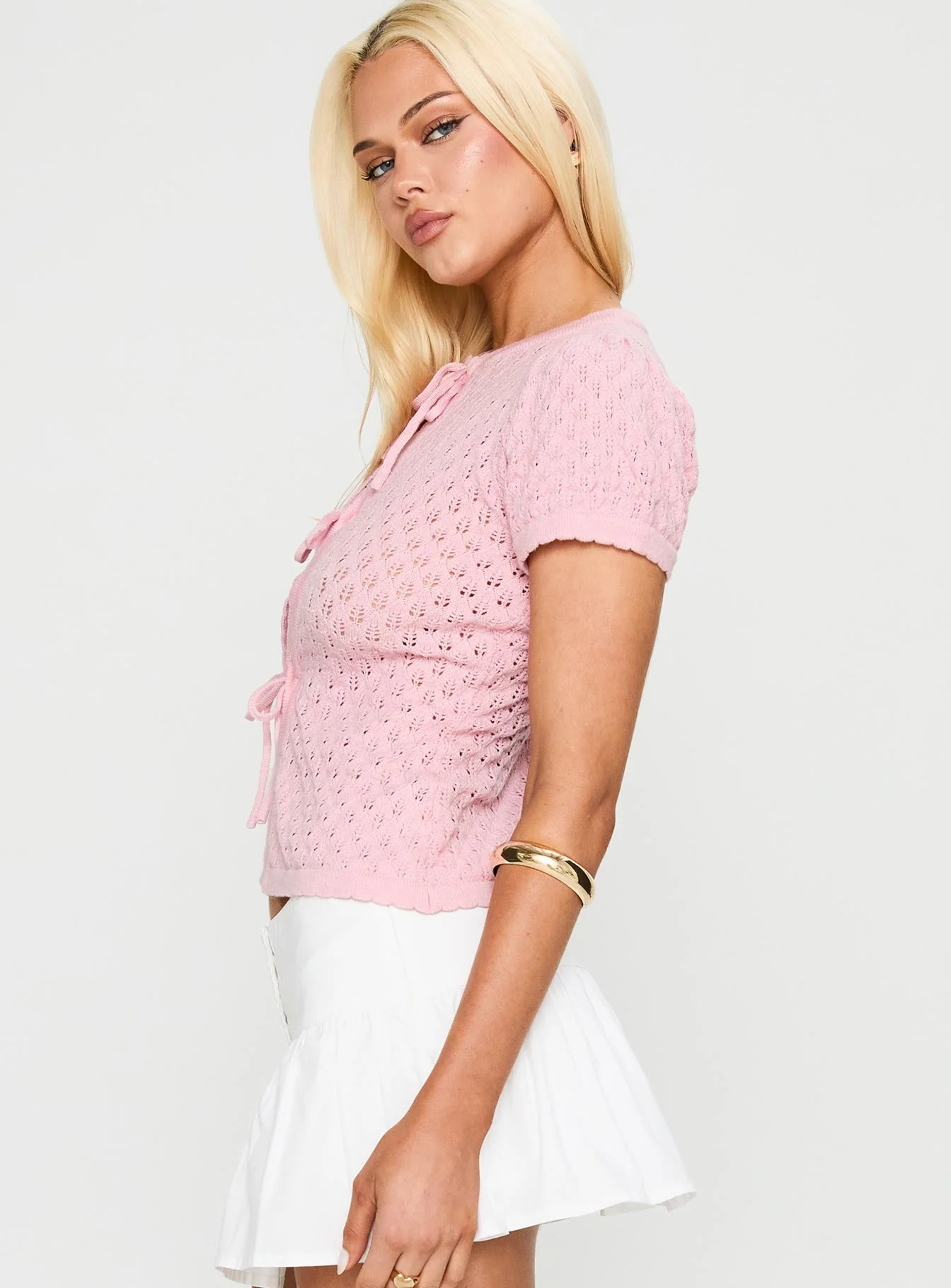 Mari Knit Top Pink - Image 3