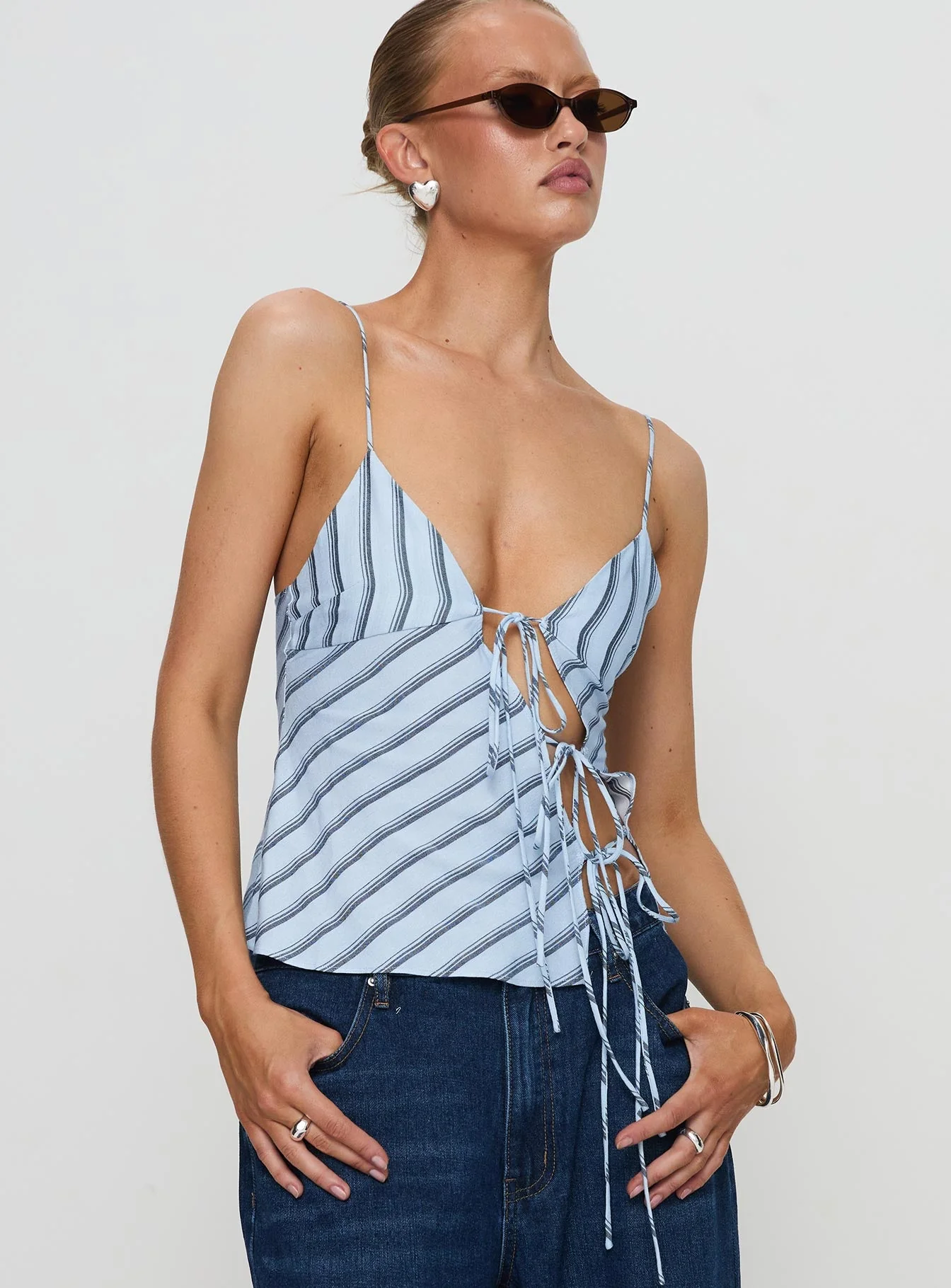 Mariah Top Blue Stripe - Image 2