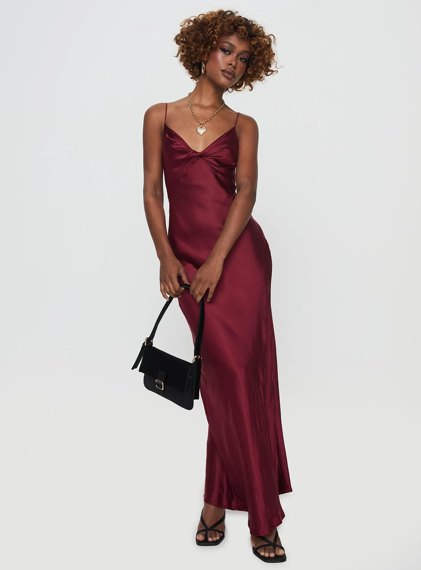 Marilyn Maxi Dress Wine - Image 3