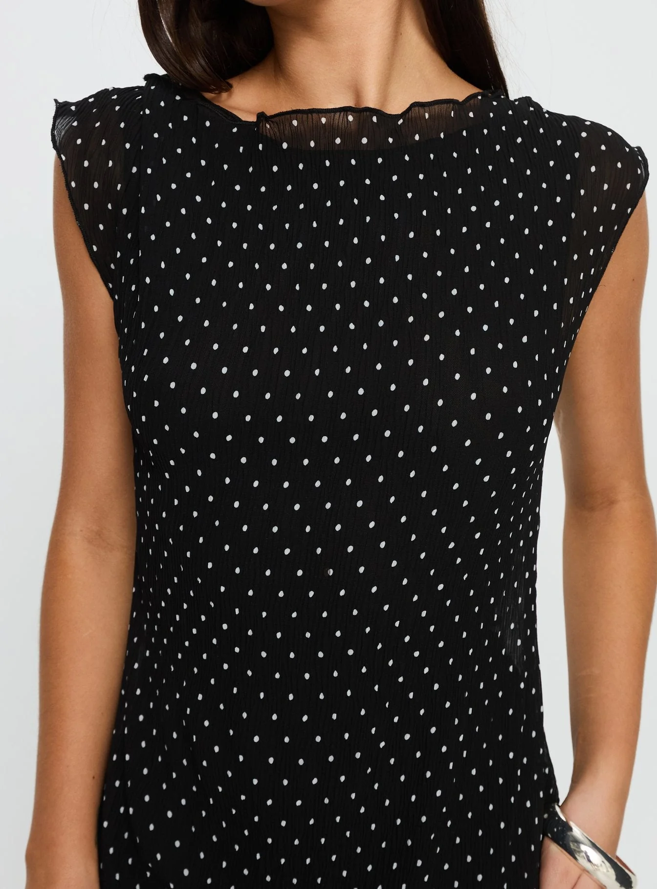 Mariner Mini Dress Noir Polka - Image 6