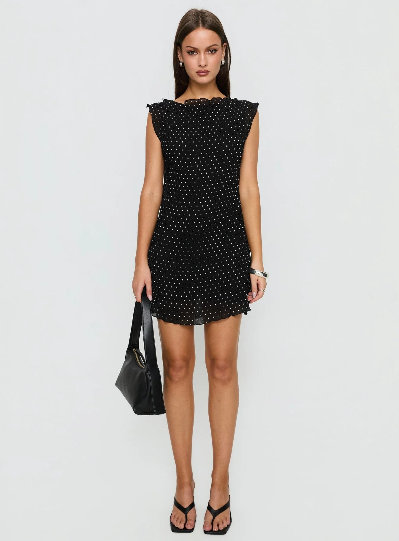 Mariner Mini Dress Noir Polka - Image 7
