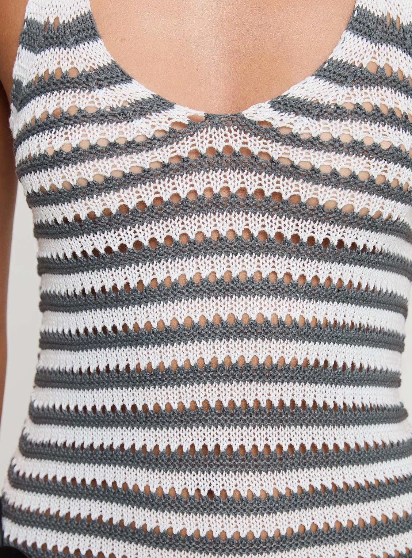 Marino Mini Dress Grey / White - Image 6