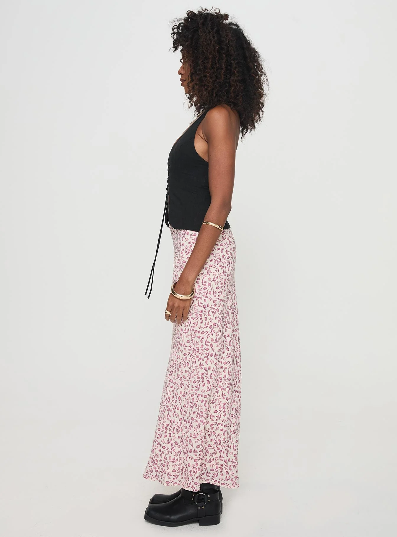 Mariposa Maxi Skirt Beige Floral - Image 3