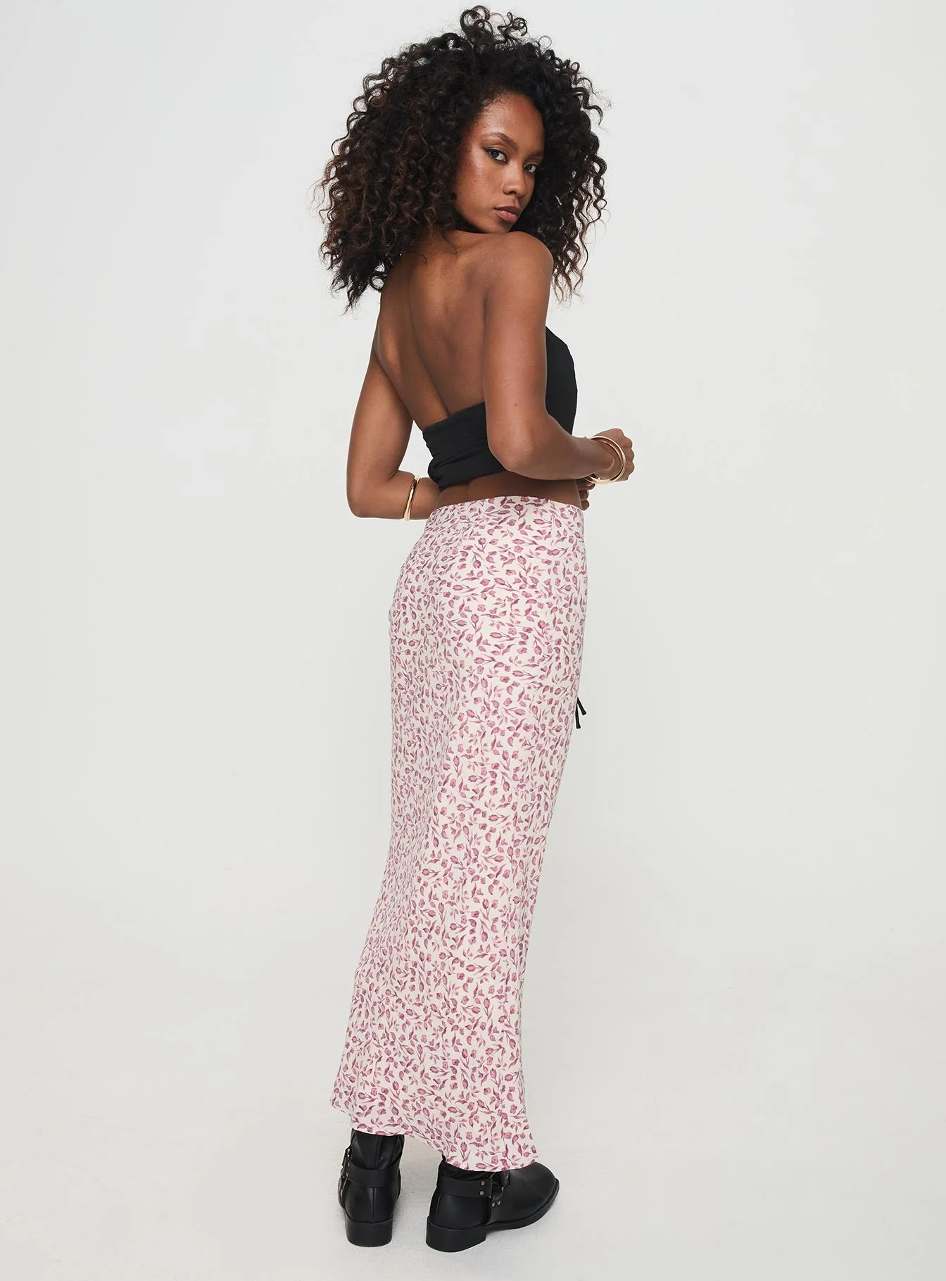 Mariposa Maxi Skirt Beige Floral - Image 4