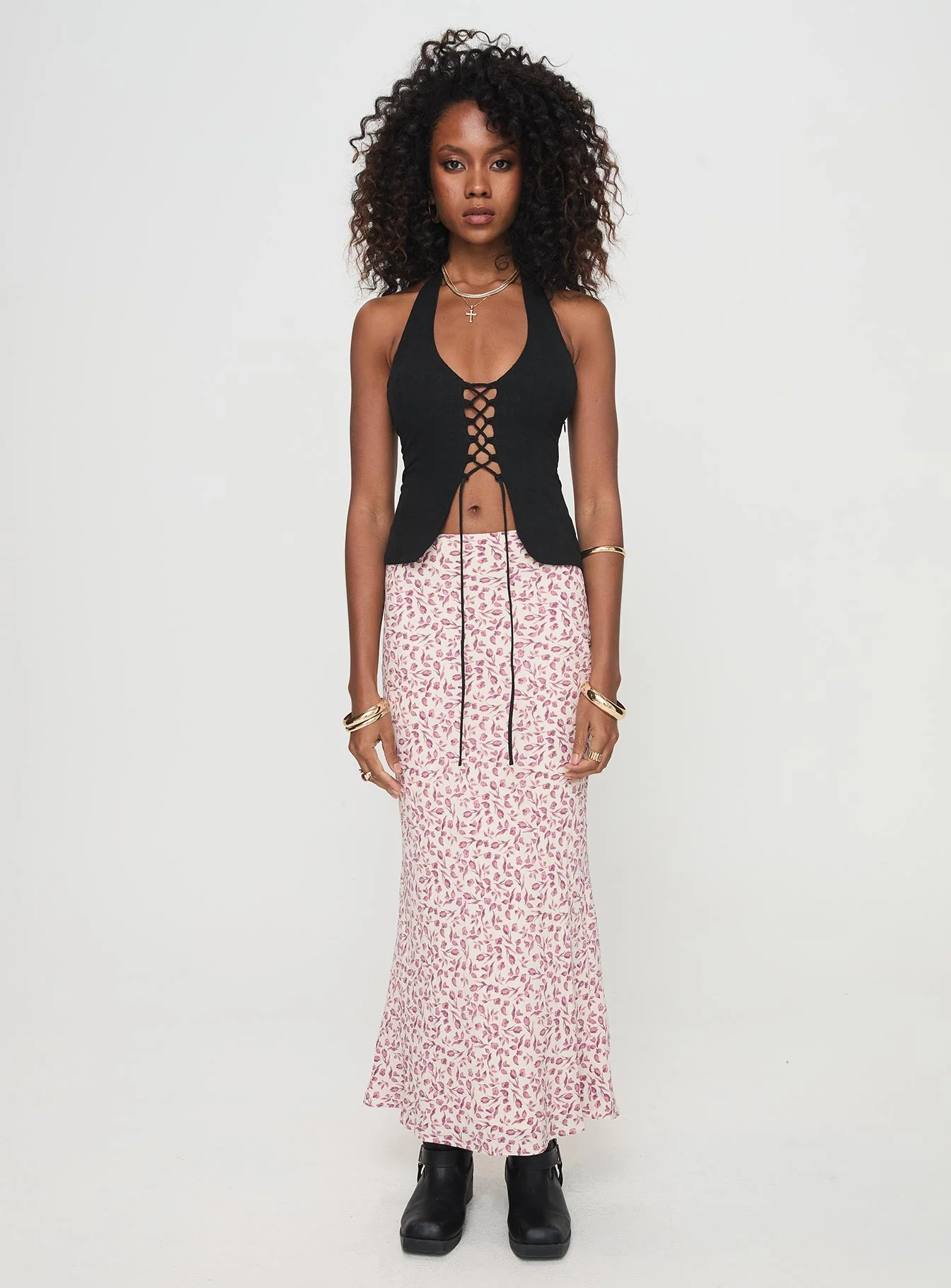 Mariposa Maxi Skirt Beige Floral - Image 6