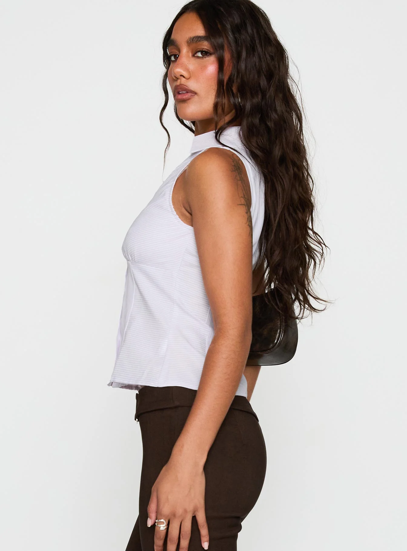 Mark On Me Sleeveless Top Purple Stripe - Image 4