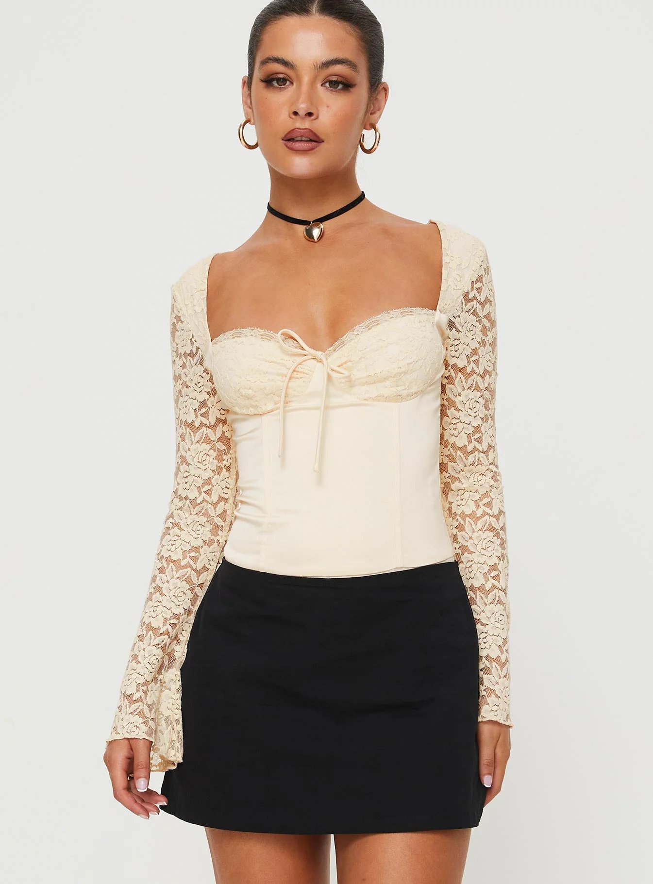 Markwell Long Sleeve Bodysuit Cream - Image 2