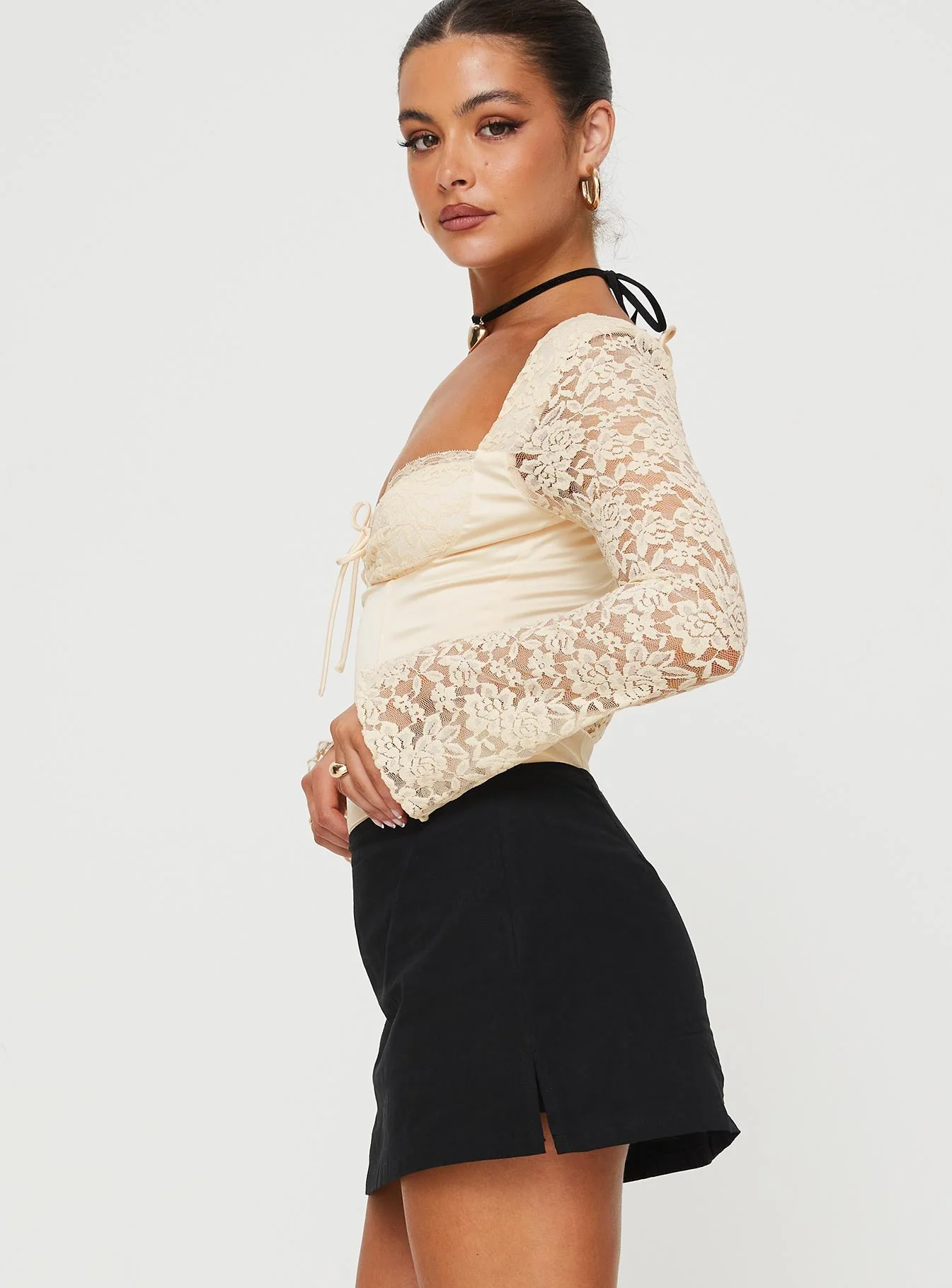 Markwell Long Sleeve Bodysuit Cream - Image 4