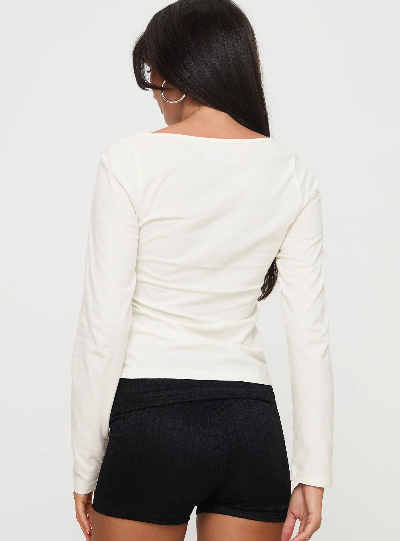 Martini Bow Long Sleeve Top Cream - Image 5