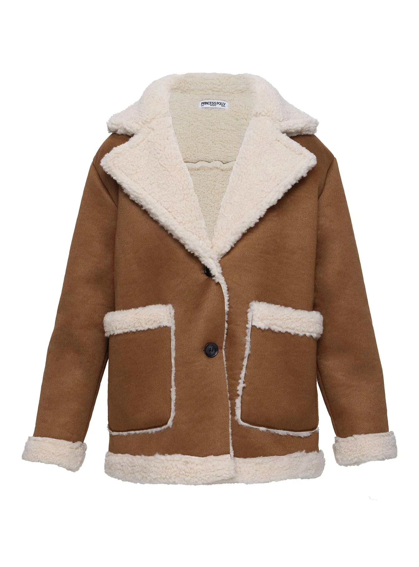Marysville Faux Fur Oversized Jacket Tan - Image 5